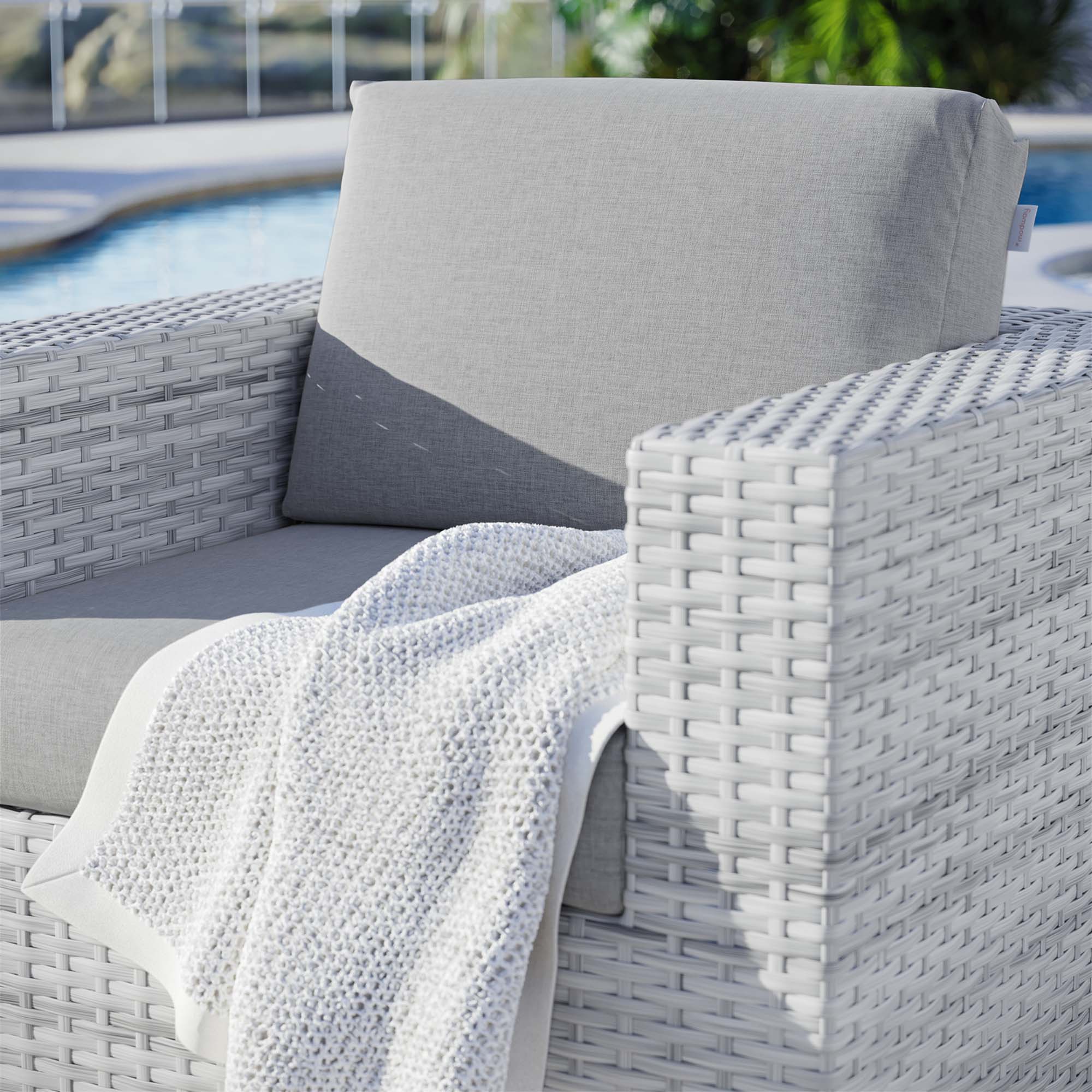Convene Outdoor Patio Armchair, Light Gray Gray