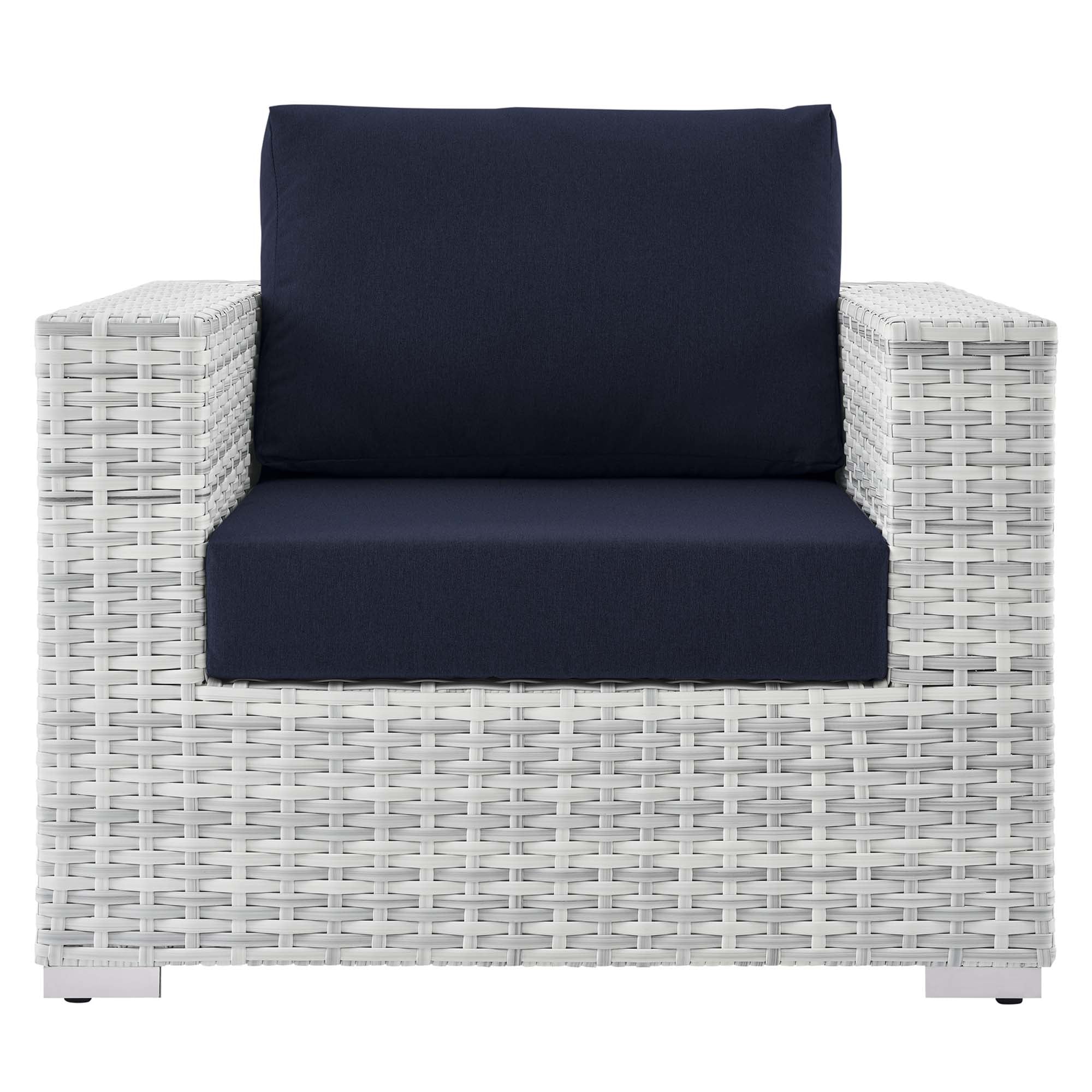 Convene Outdoor Patio Armchair, Light Gray Navy