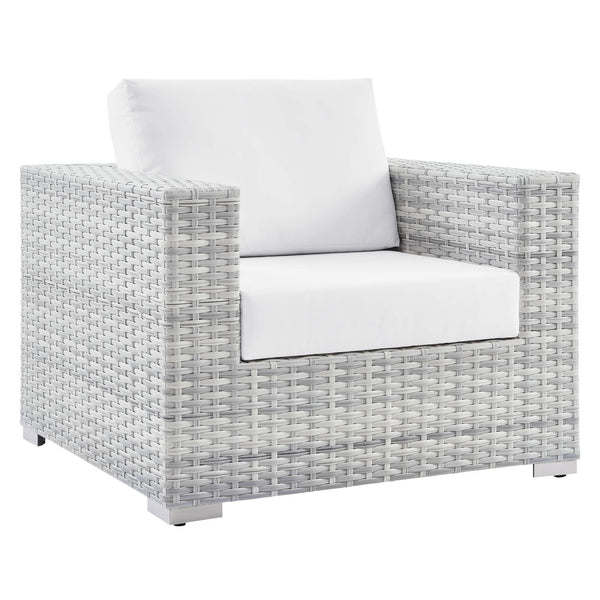 Convene Outdoor Patio Armchair, Light Gray White
