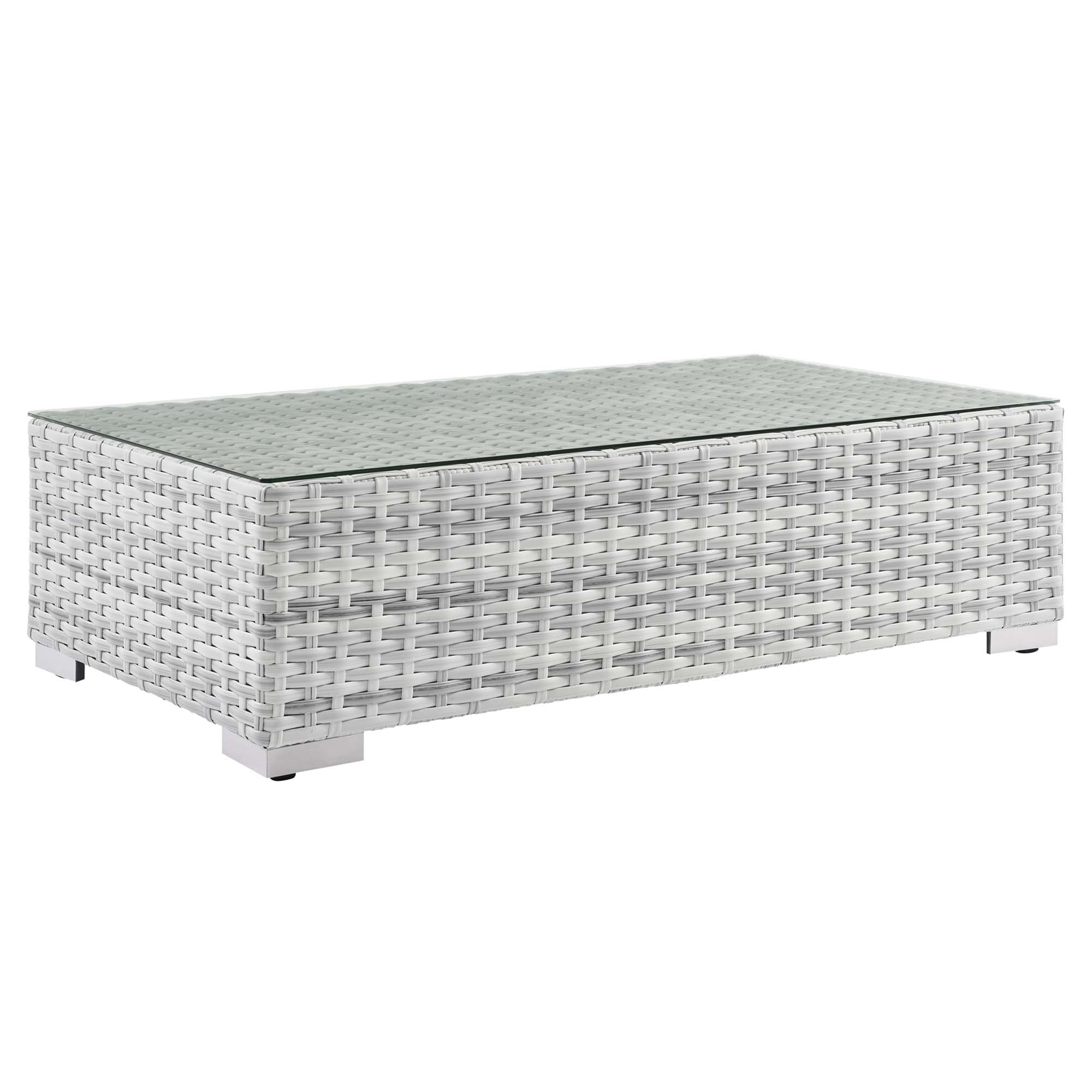 Convene Outdoor Patio Coffee Table, Light Gray