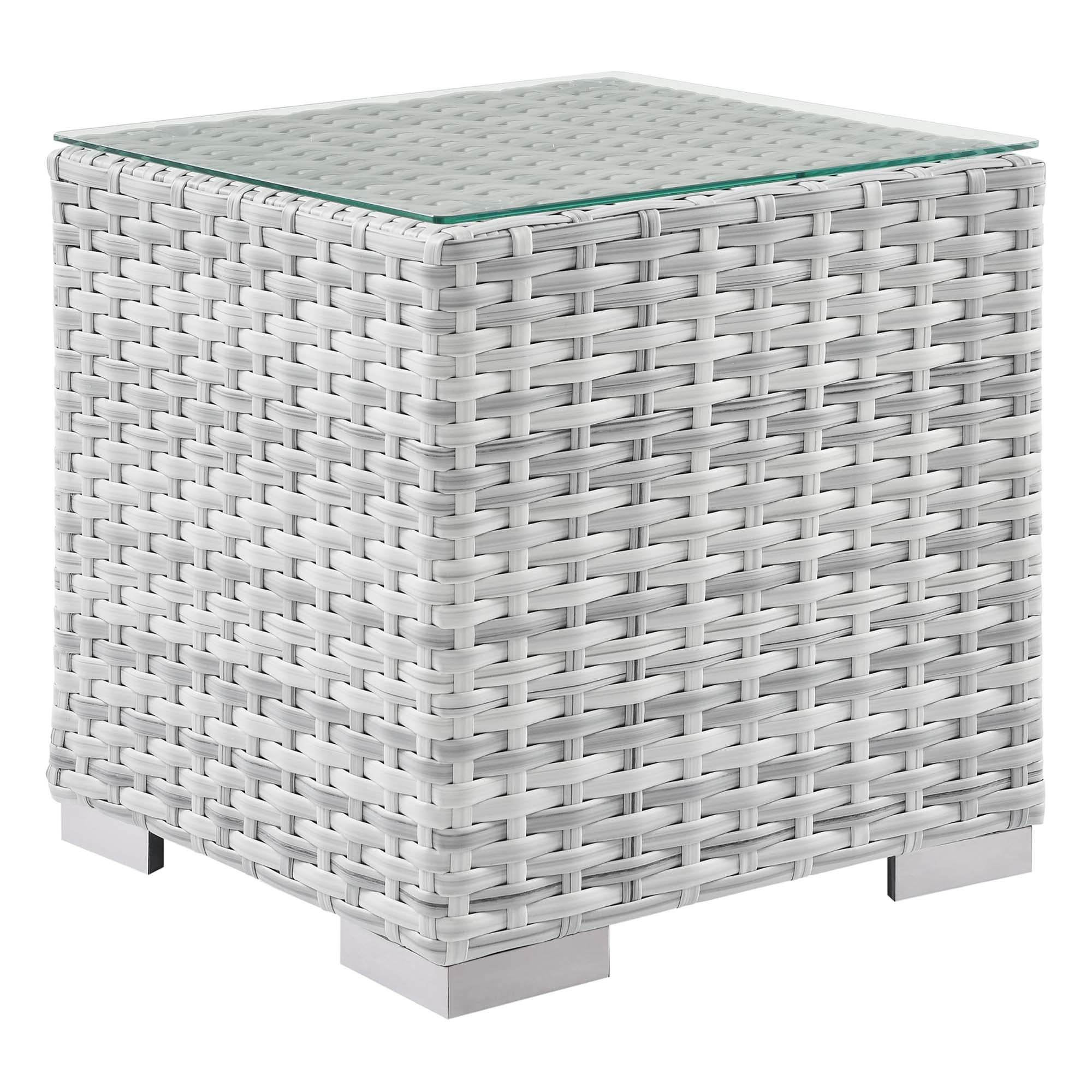 Convene Outdoor Patio Side Table, Light Gray