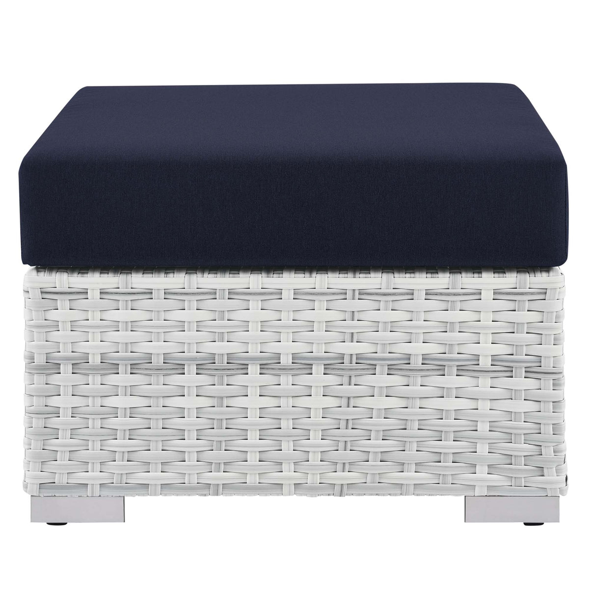 Convene Outdoor Patio Ottoman, Light Gray Navy