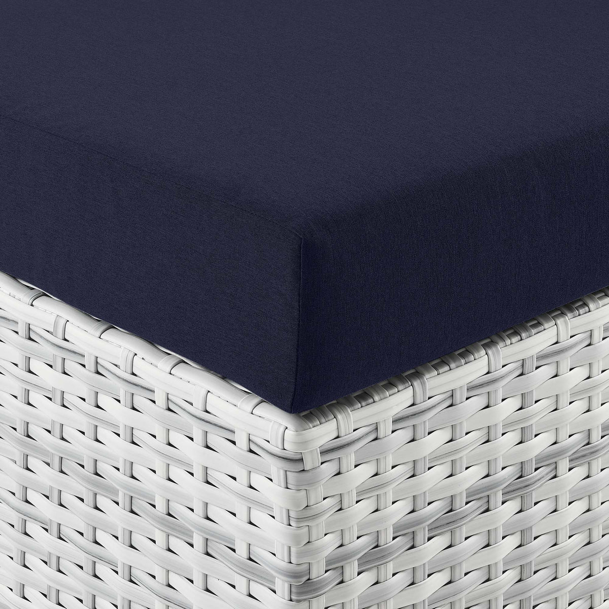 Convene Outdoor Patio Ottoman, Light Gray Navy