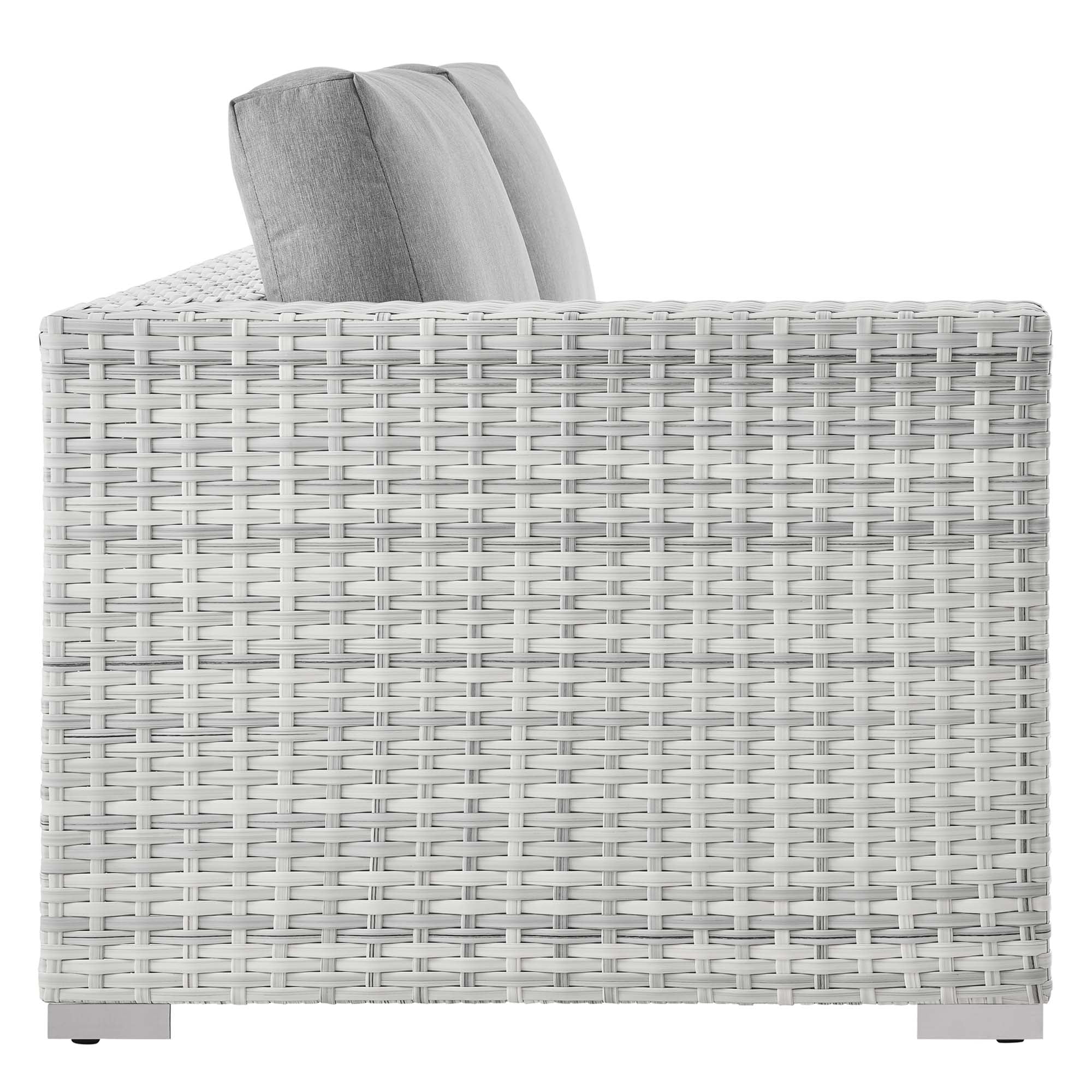 Convene Outdoor Patio Left-Arm Loveseat, Light Gray Gray