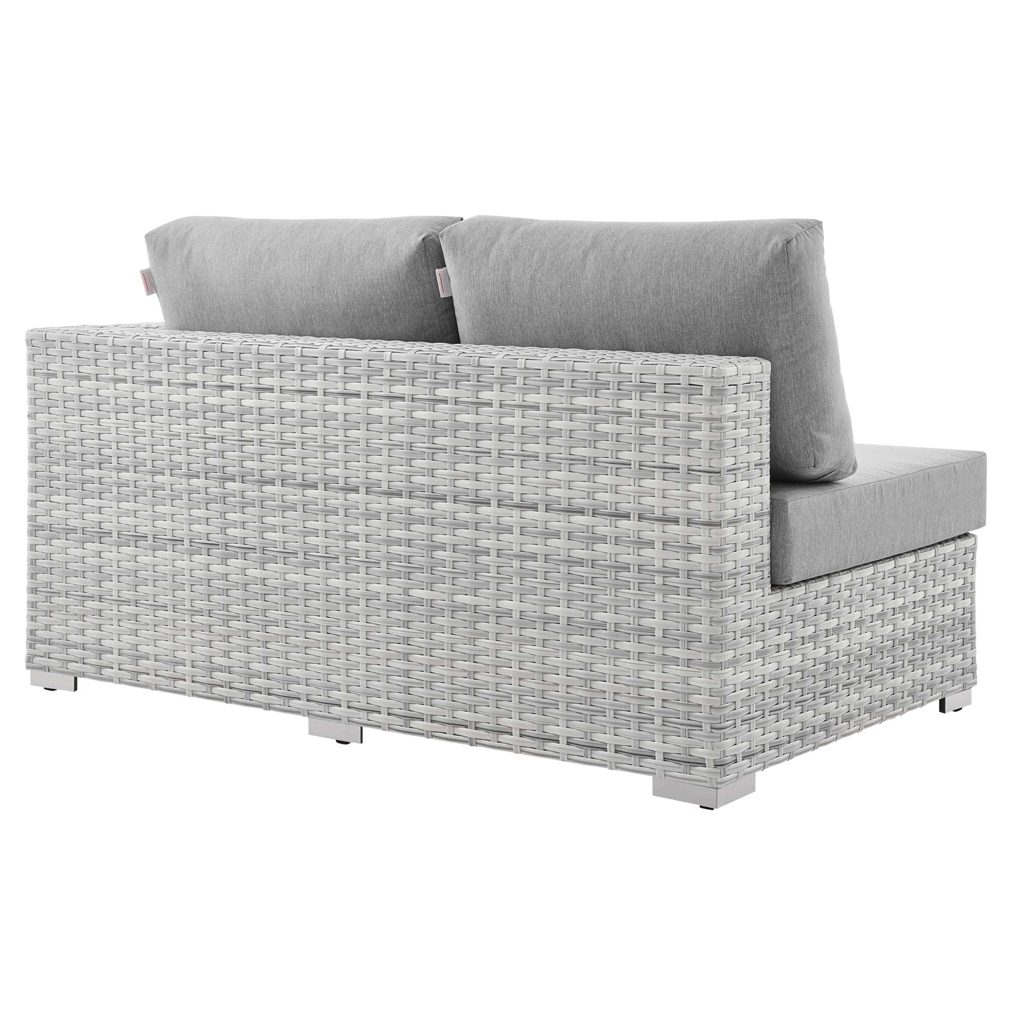 Convene Outdoor Patio Left-Arm Loveseat, Light Gray Gray