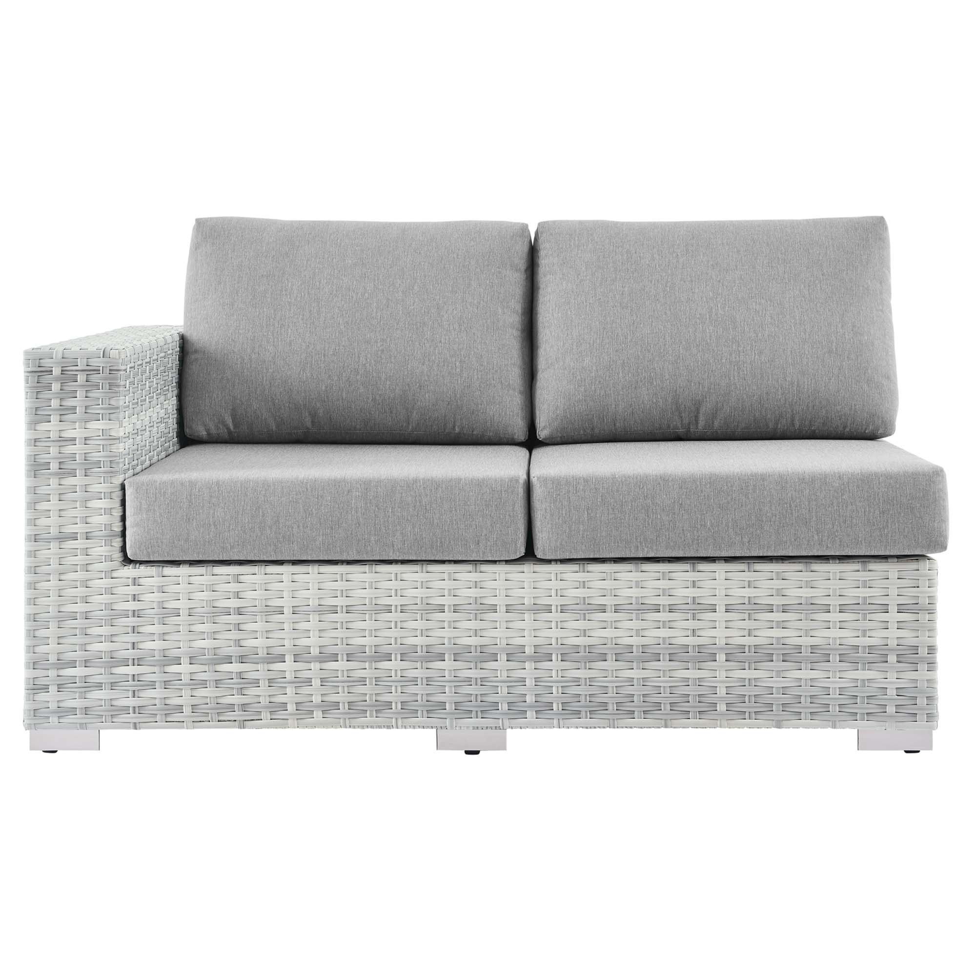 Convene Outdoor Patio Left-Arm Loveseat, Light Gray Gray