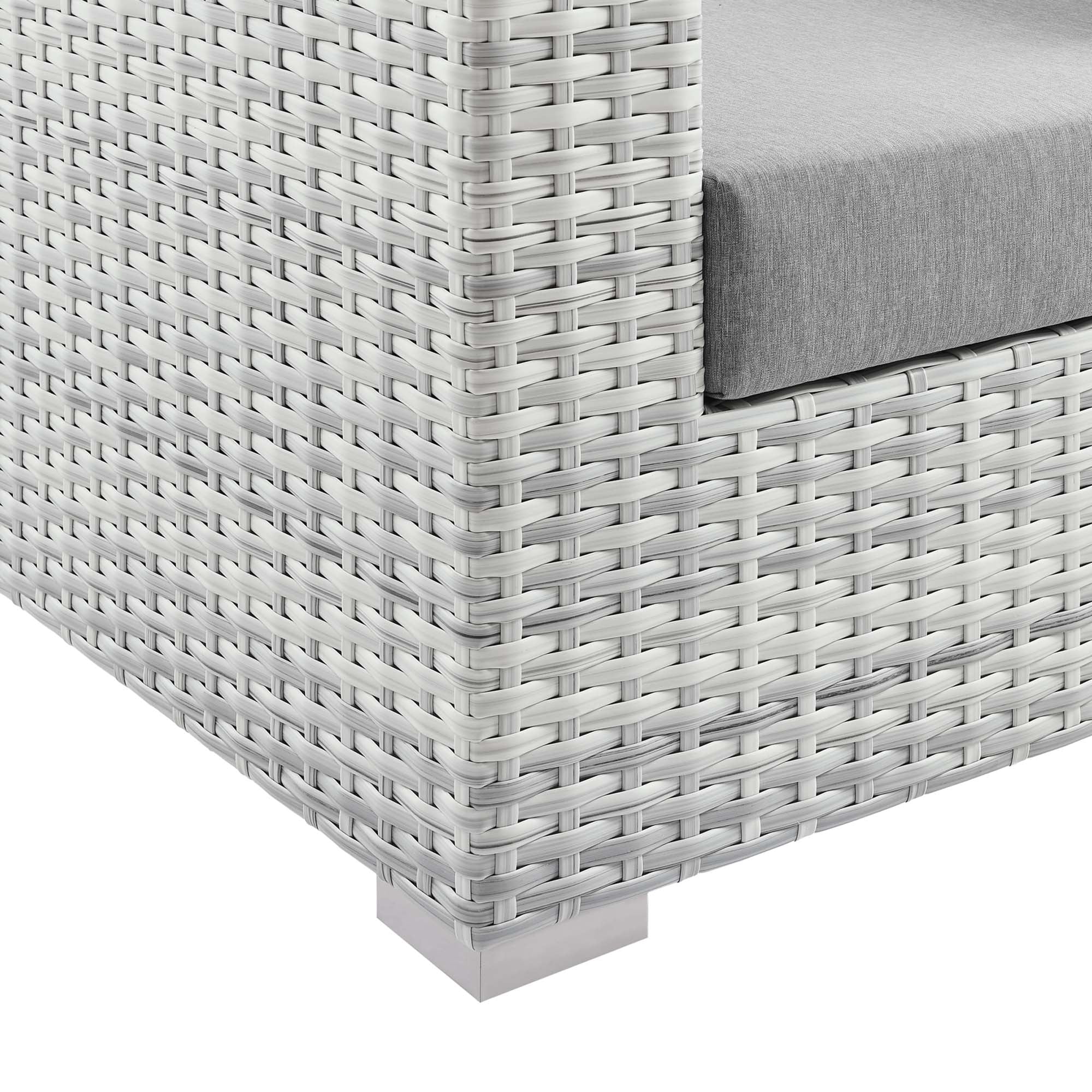 Convene Outdoor Patio Left-Arm Loveseat, Light Gray Gray