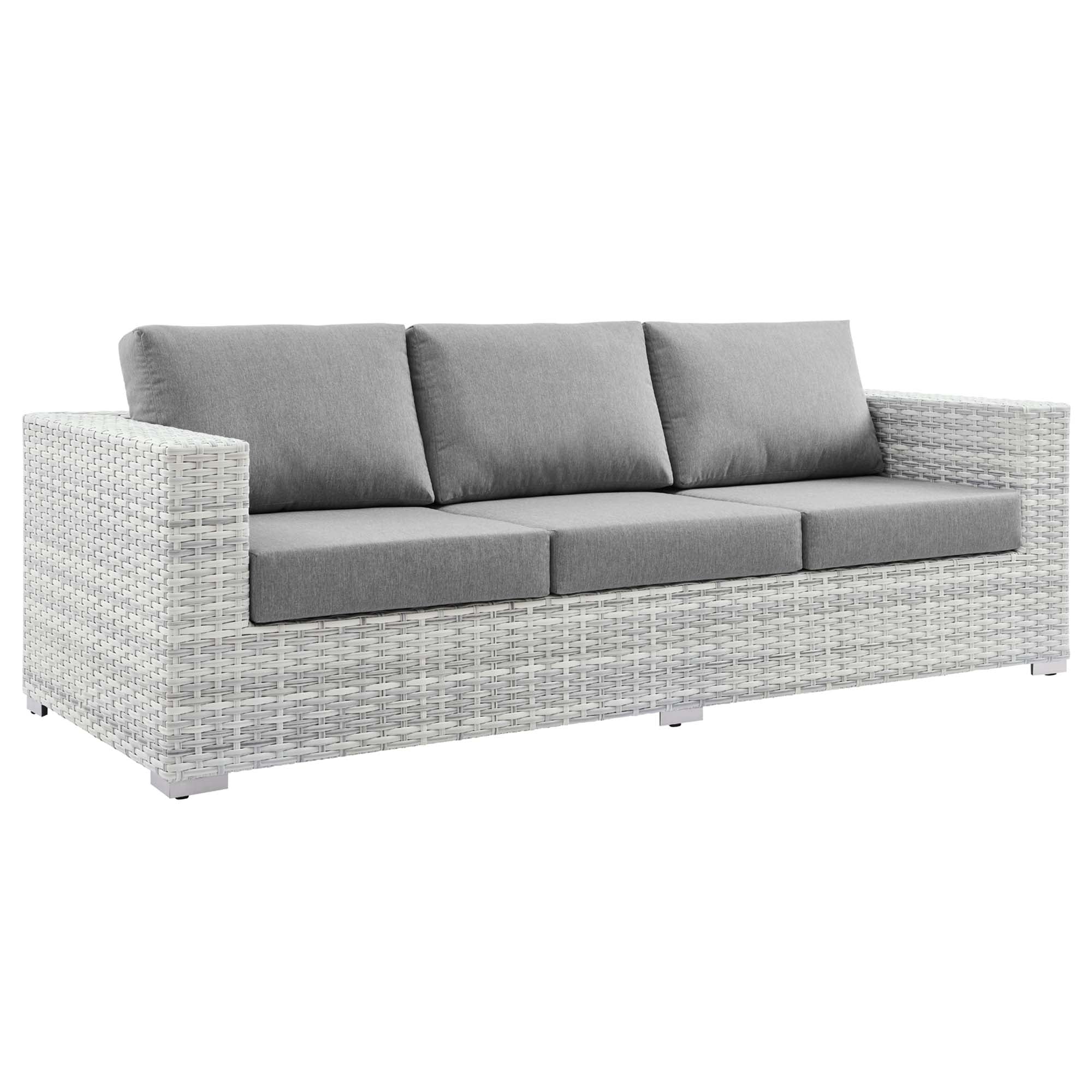 Convene Outdoor Patio Sofa, Light Gray Gray