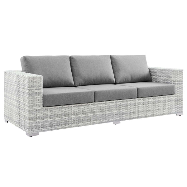 Convene Outdoor Patio Sofa, Light Gray Gray