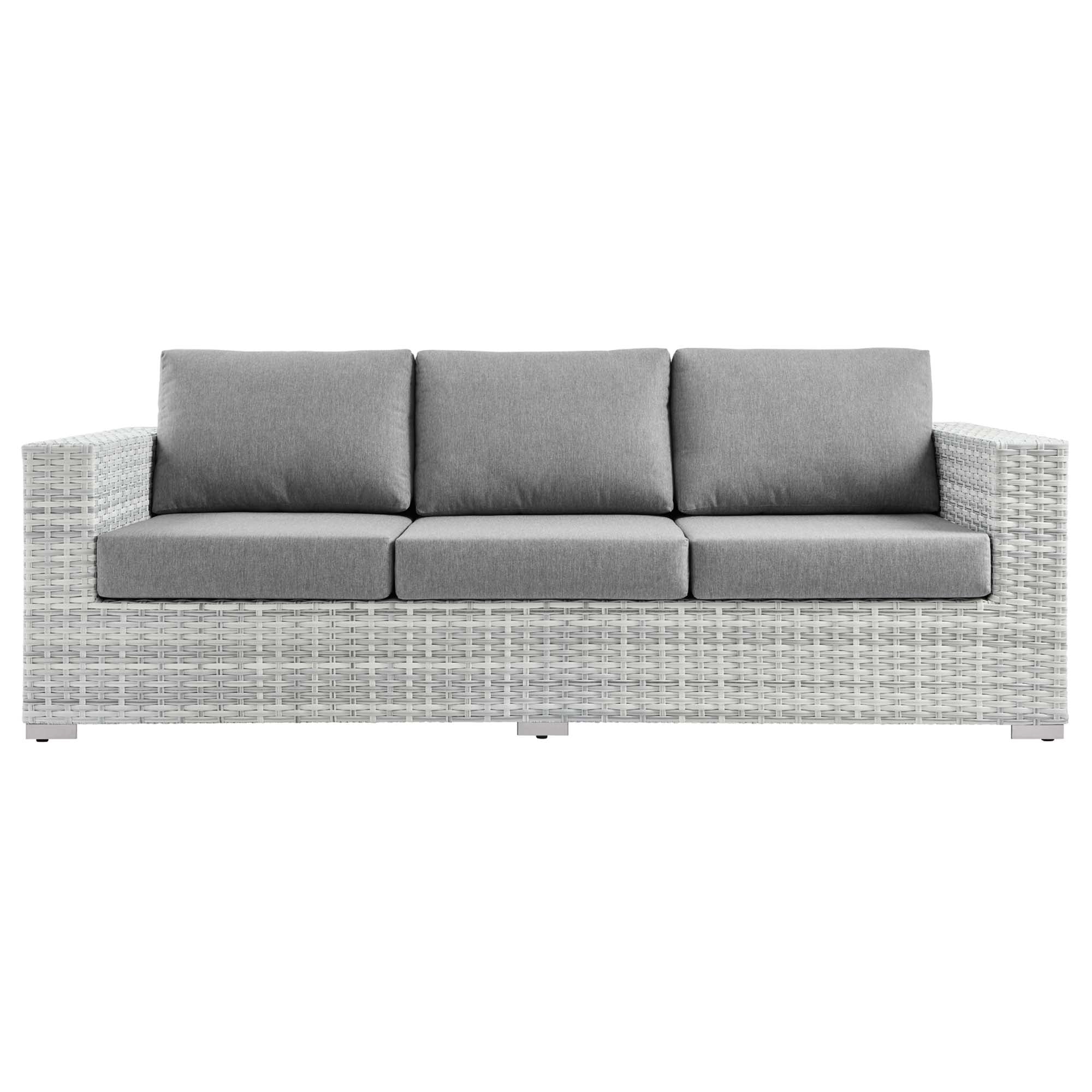 Convene Outdoor Patio Sofa, Light Gray Gray