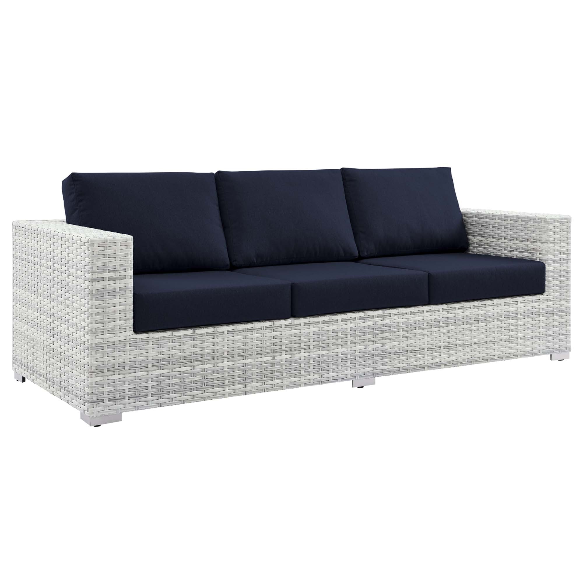 Convene Outdoor Patio Sofa, Light Gray Navy