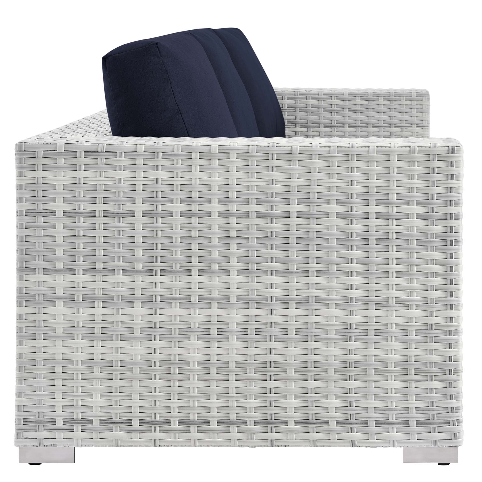 Convene Outdoor Patio Sofa, Light Gray Navy