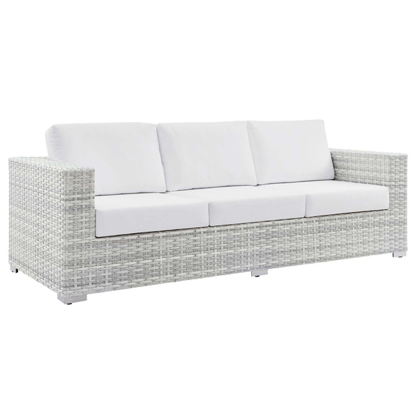 Convene Outdoor Patio Sofa, Light Gray White