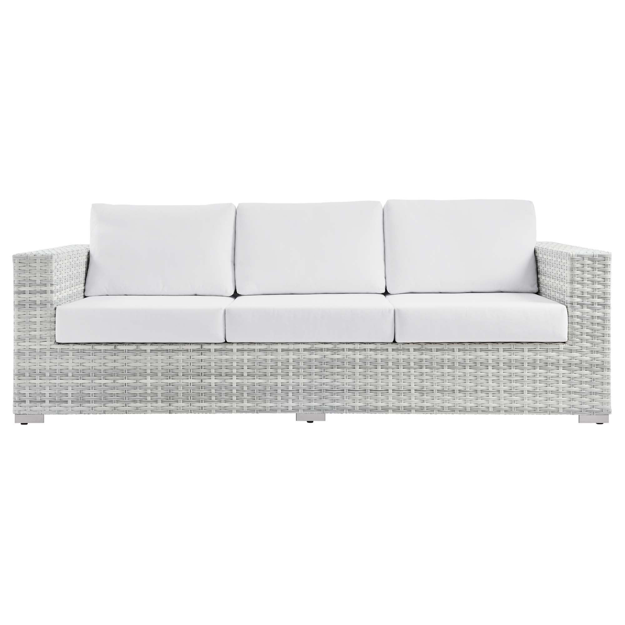 Convene Outdoor Patio Sofa, Light Gray White