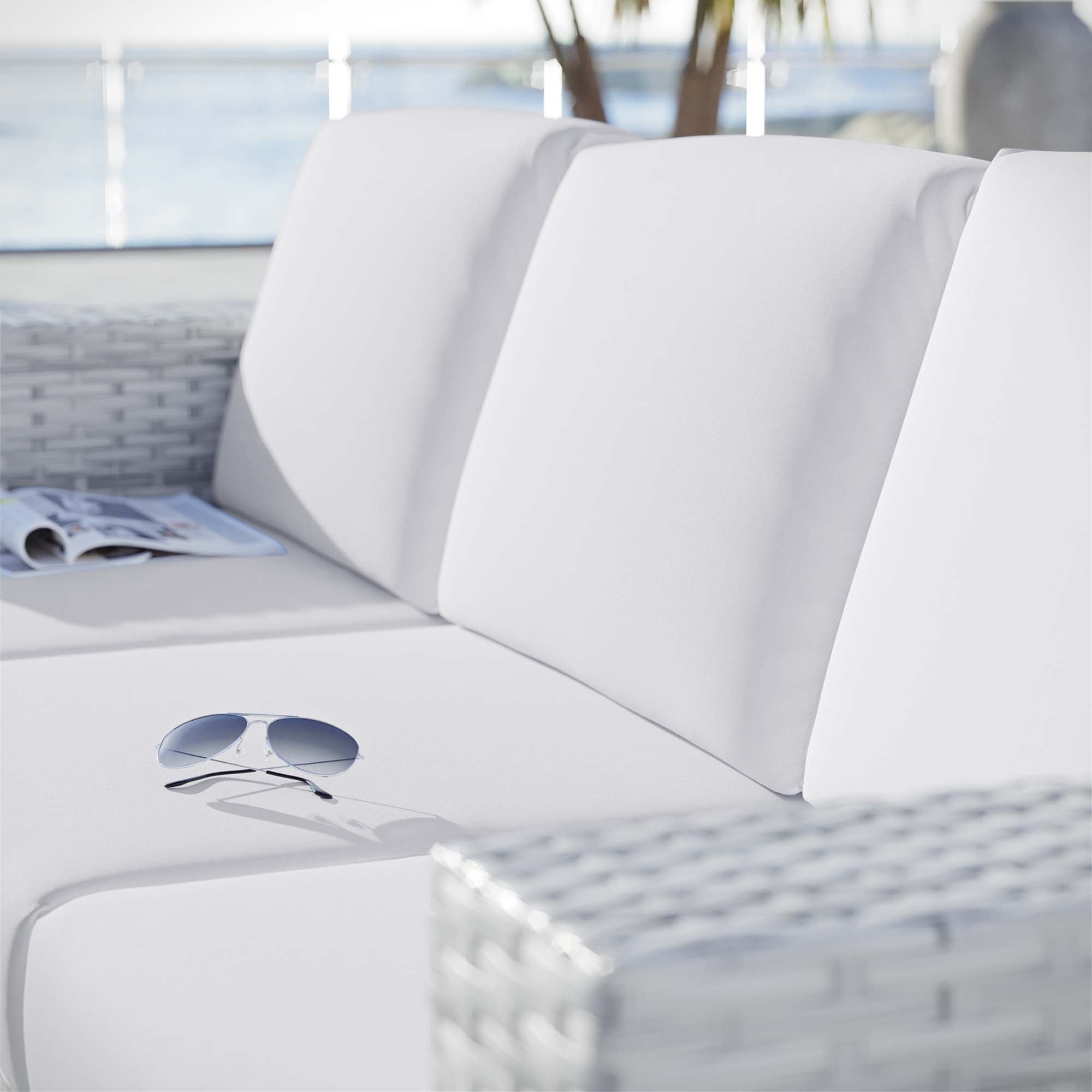 Convene Outdoor Patio Sofa, Light Gray White