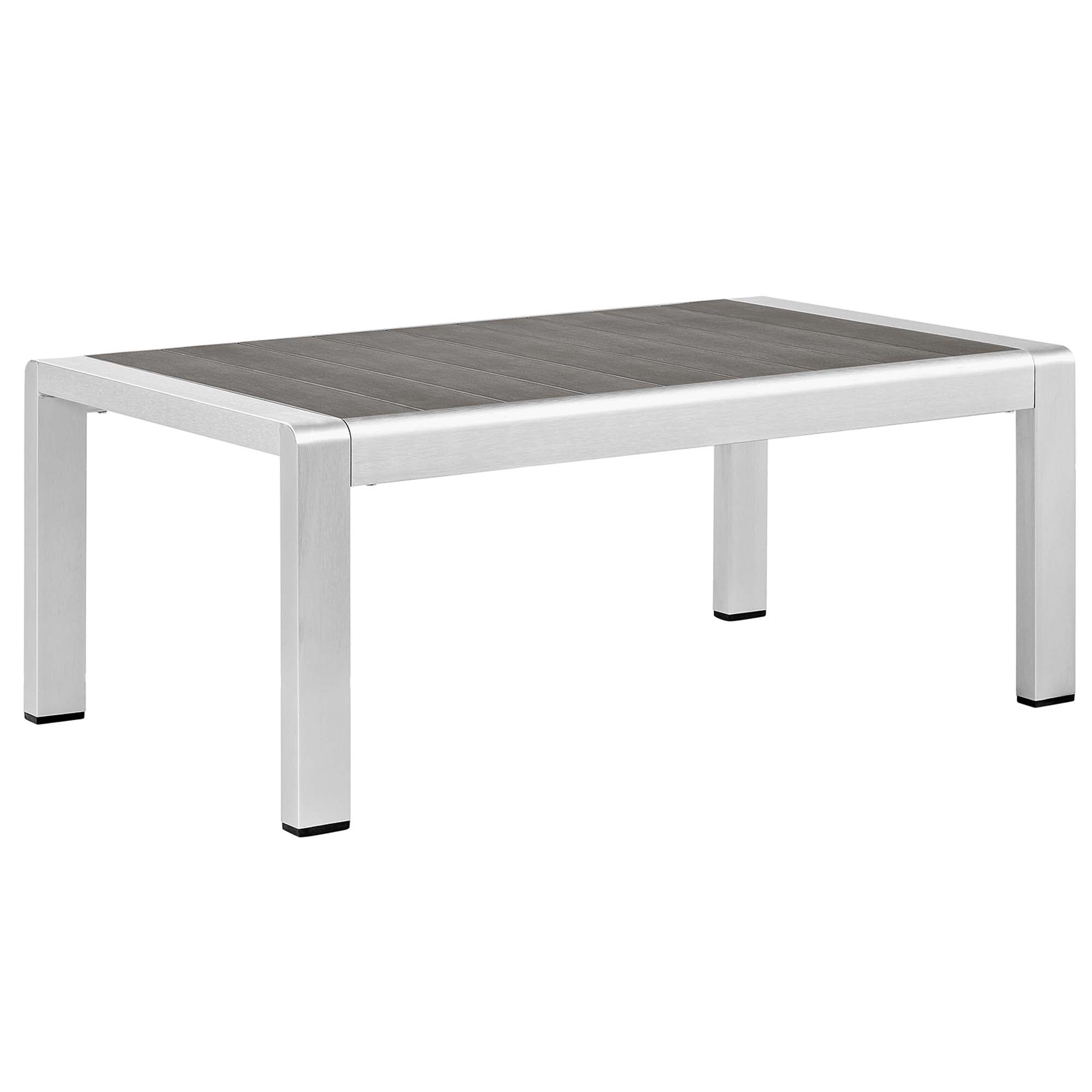 Shore 3 Piece Sunbrella® Fabric Outdoor Patio Aluminum Set, Silver Navy