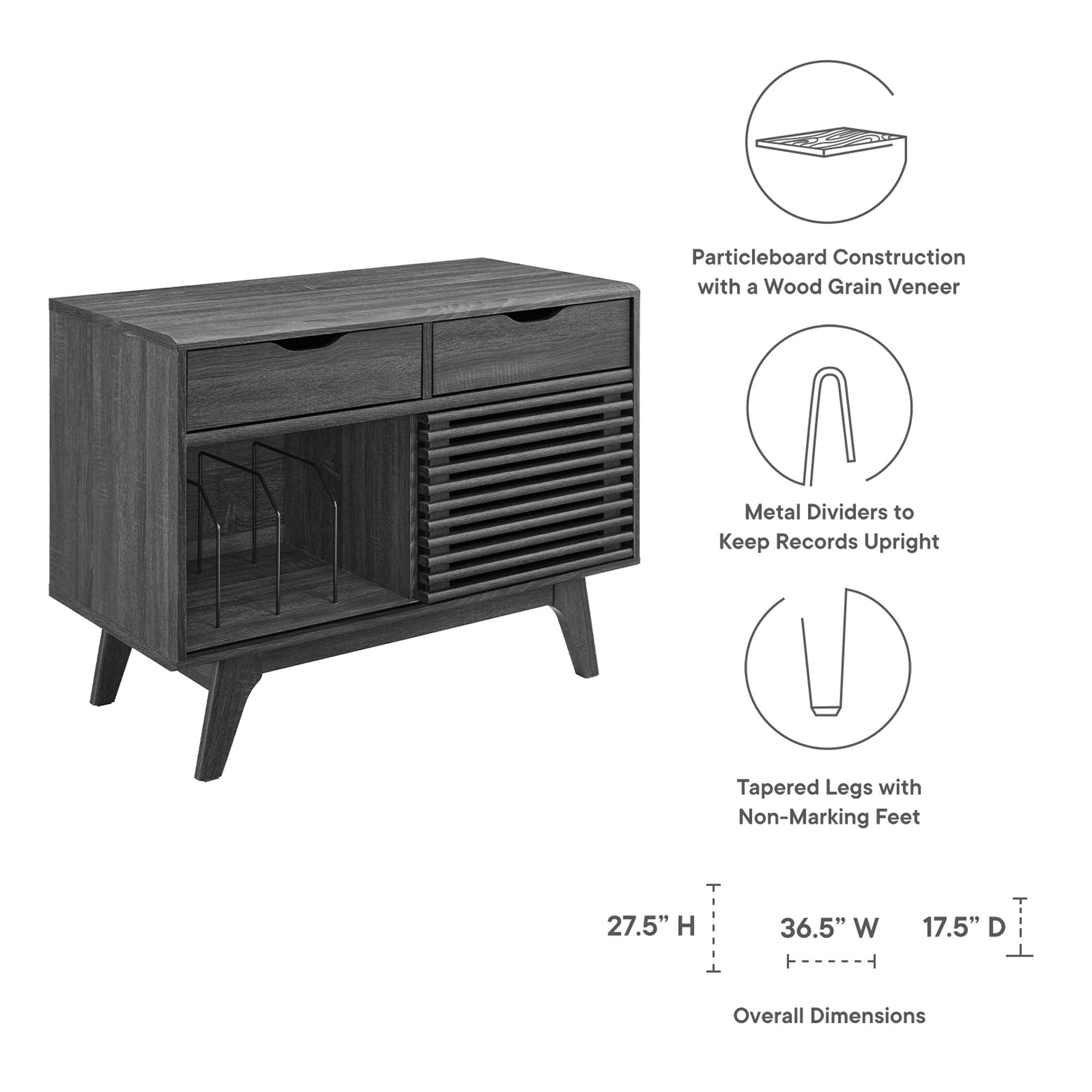 Render Vinyl Record Display Stand, Charcoal