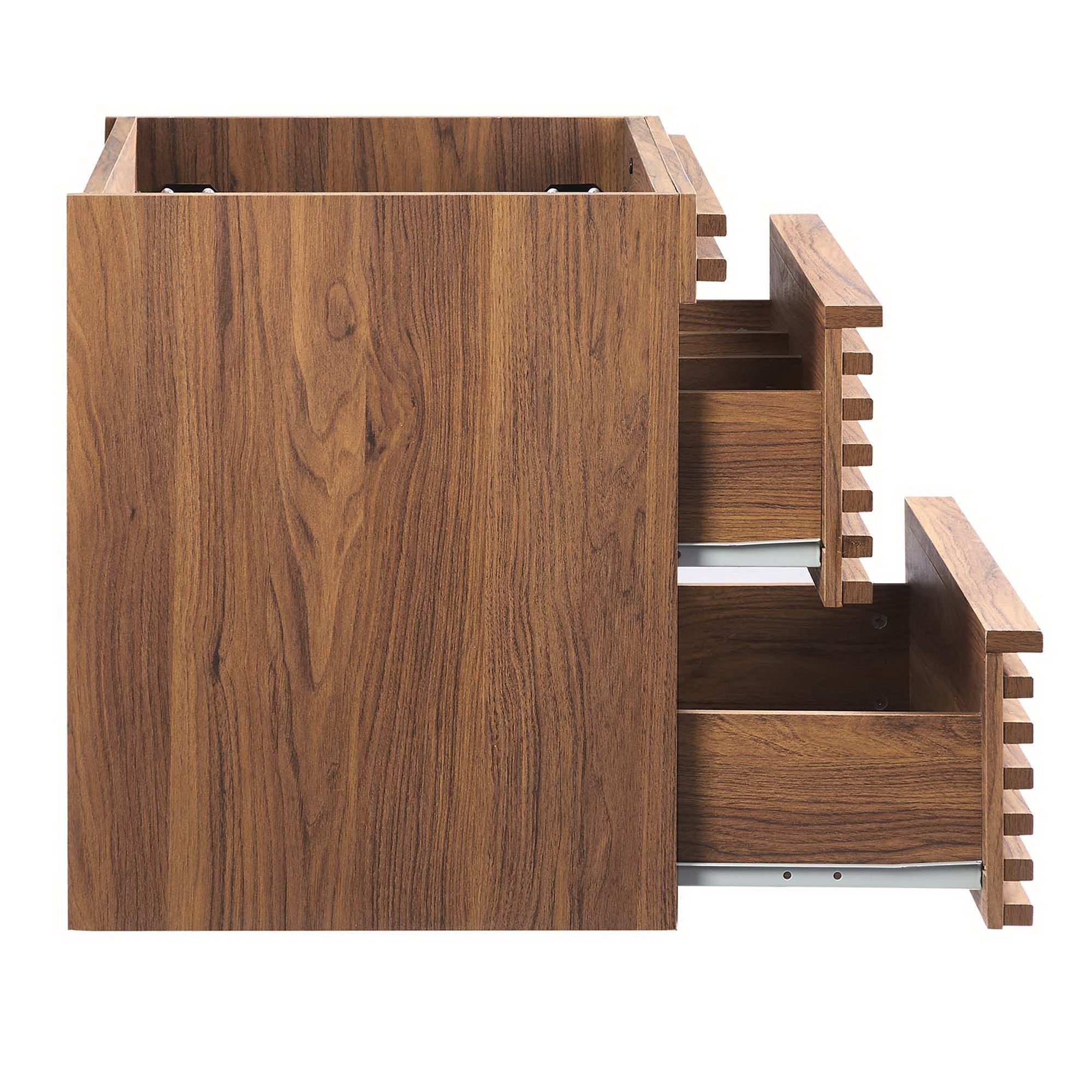 Render 24" Wall-Mount Bathroom Vanity Cabinet (Sink Basin Not Included), Walnut