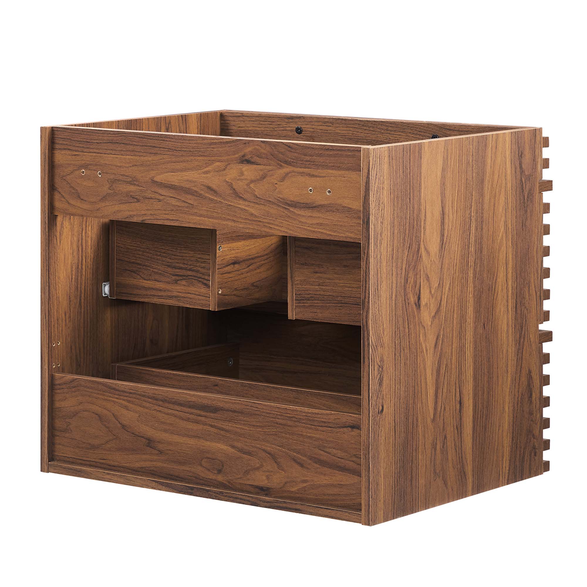 Render 24" Wall-Mount Bathroom Vanity Cabinet (Sink Basin Not Included), Walnut