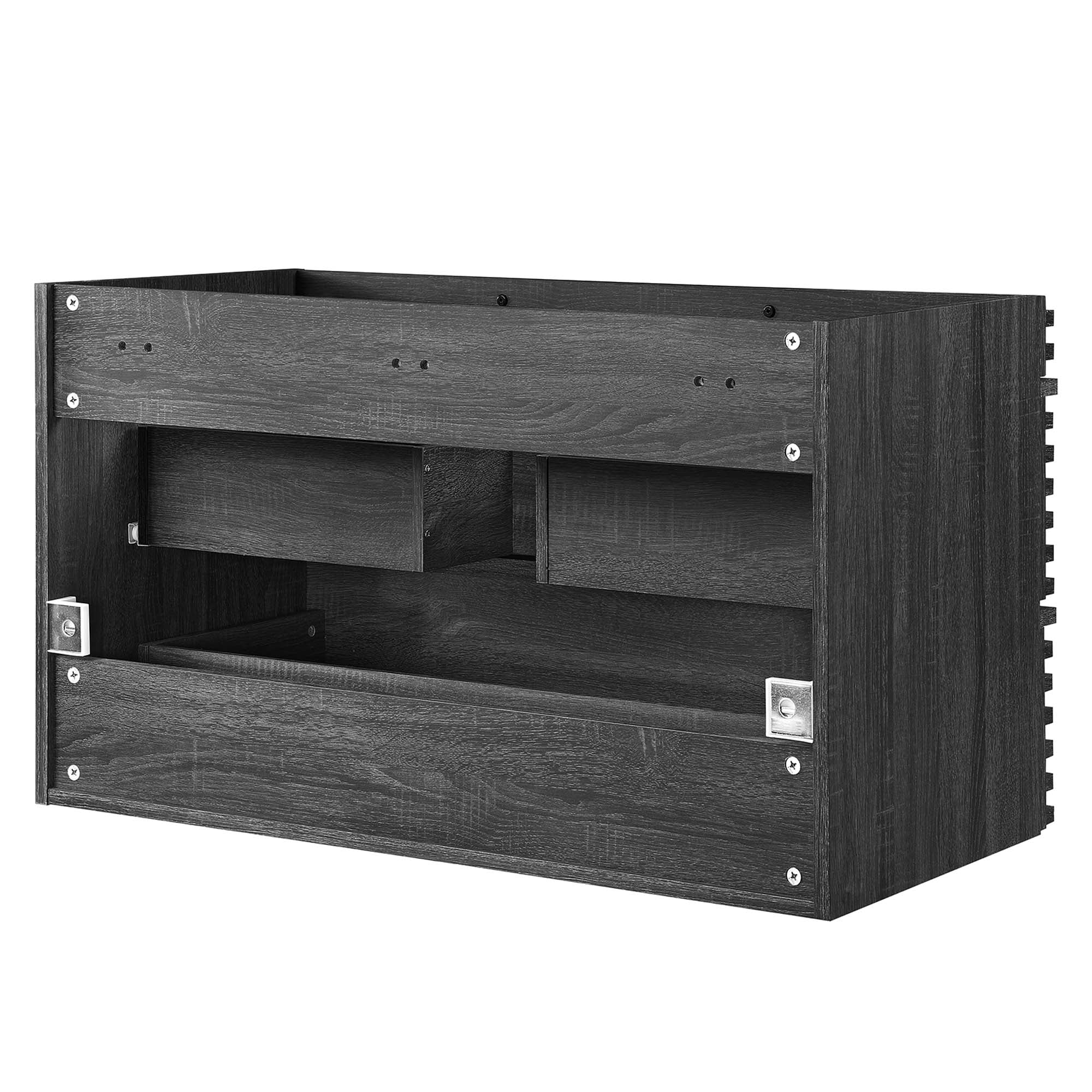 Render 36" Wall-Mount Bathroom Vanity Cabinet (Sink Basin Not Included), Charcoal