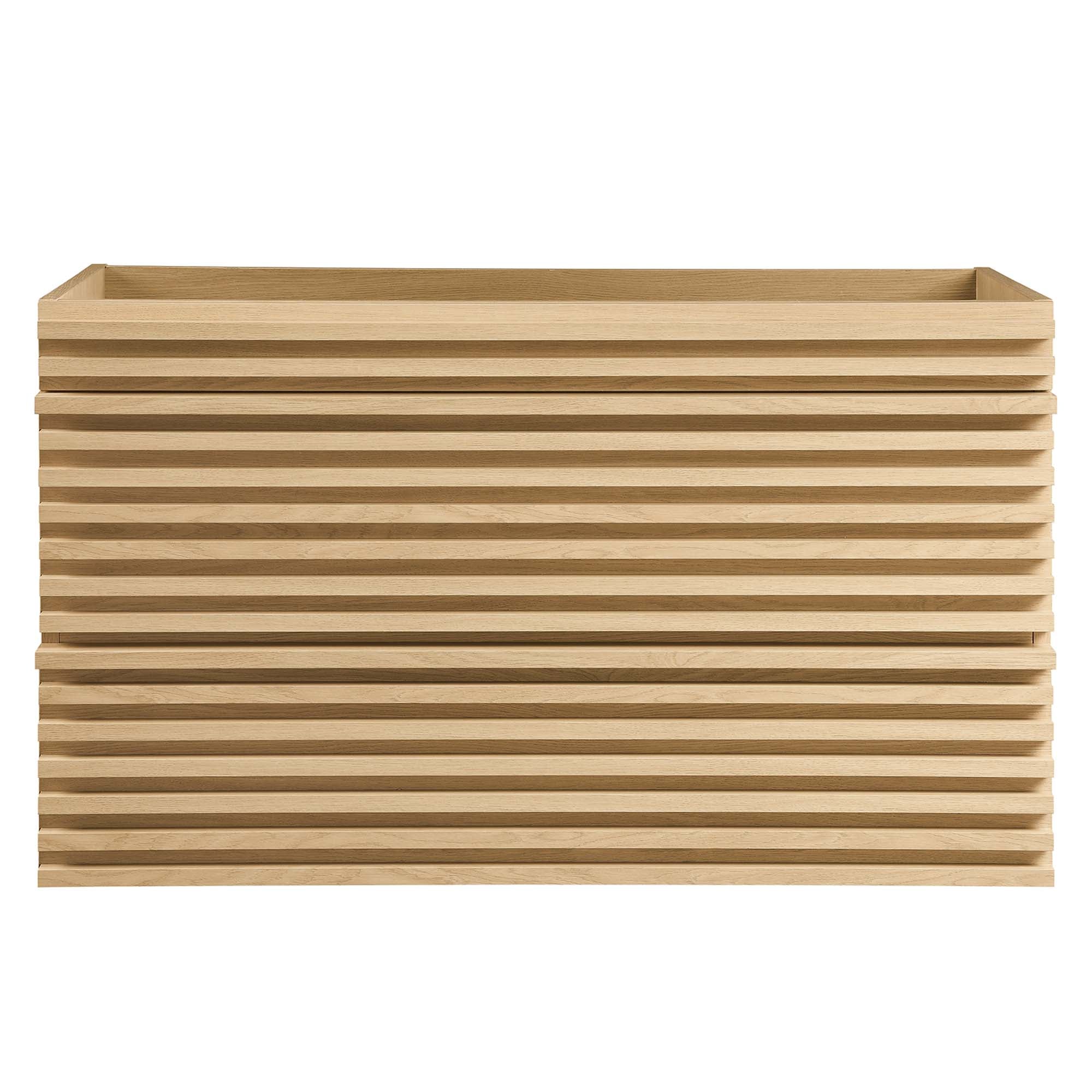 Render 36" Wall-Mount Bathroom Vanity Cabinet (Sink Basin Not Included), Oak