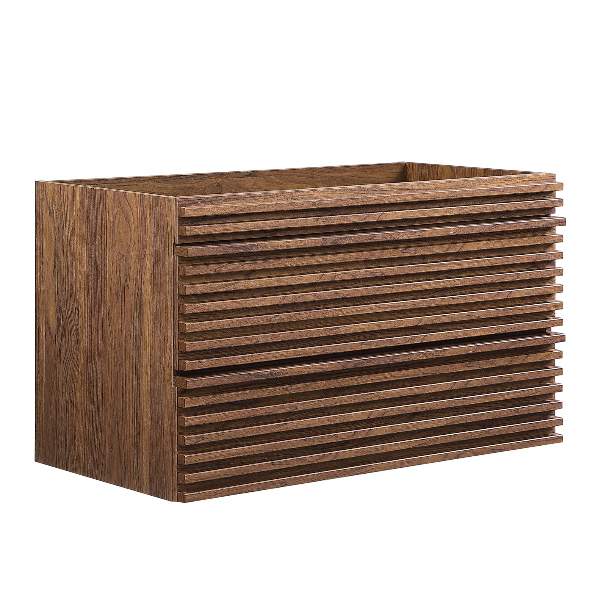 Render 36" Wall-Mount Bathroom Vanity Cabinet (Sink Basin Not Included), Walnut