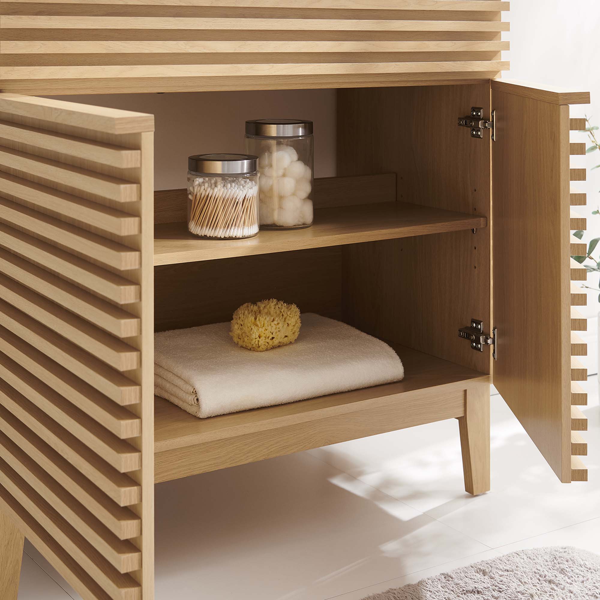 Render 36" Bathroom Vanity Cabinet, Oak