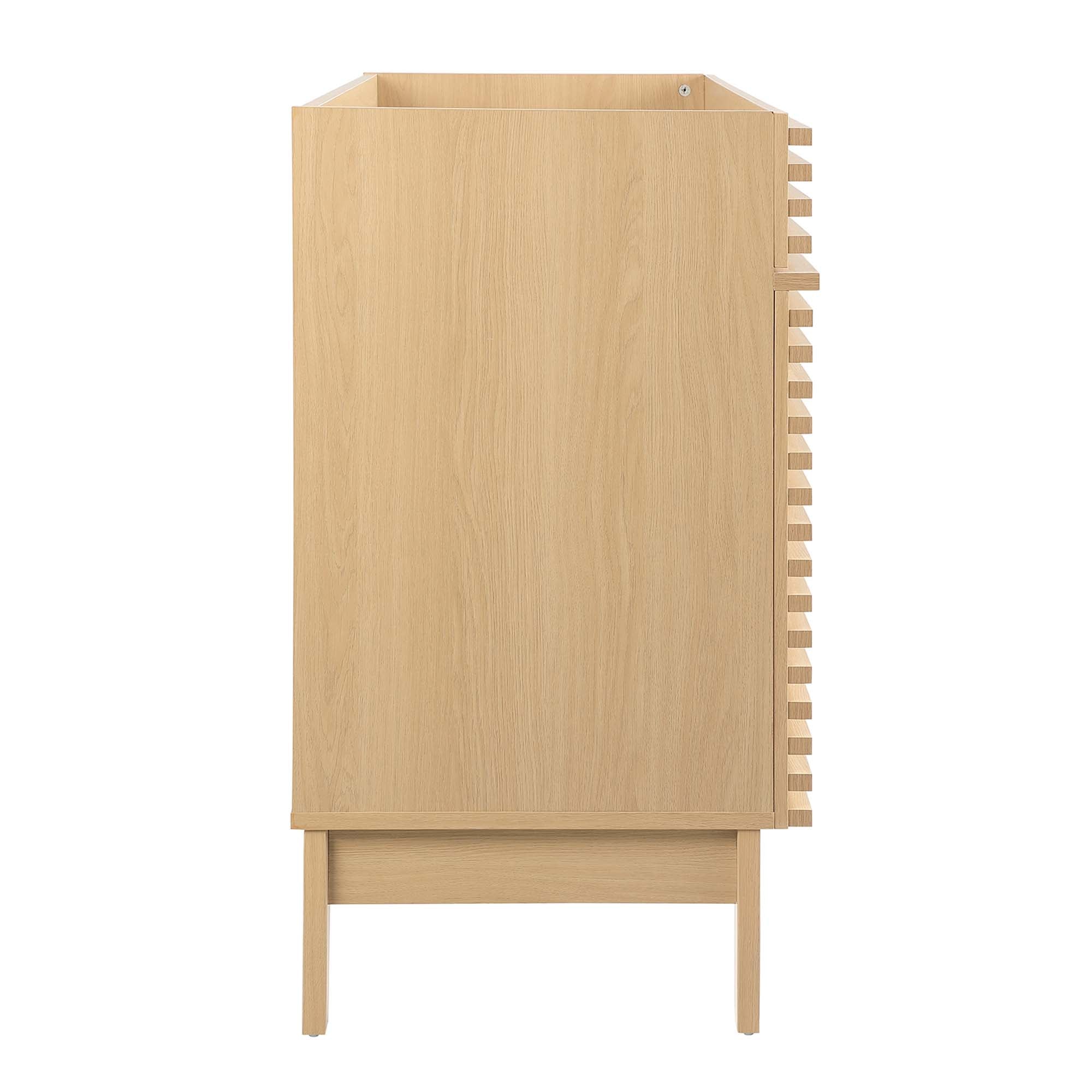 Render 48" Single Sink Compatible (not included) Bathroom Vanity Cabinet, Oak