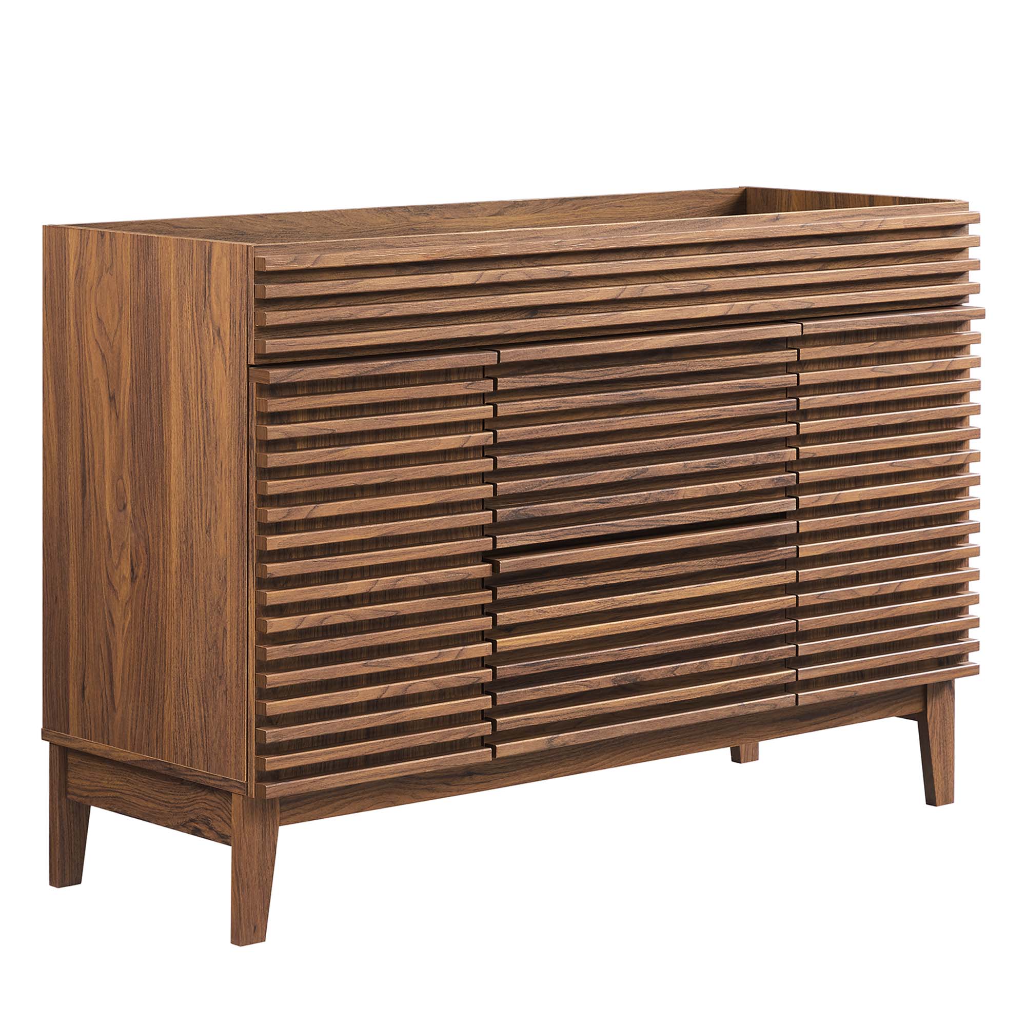 Render 48" Single Sink Compatible (not included) Bathroom Vanity Cabinet, Walnut