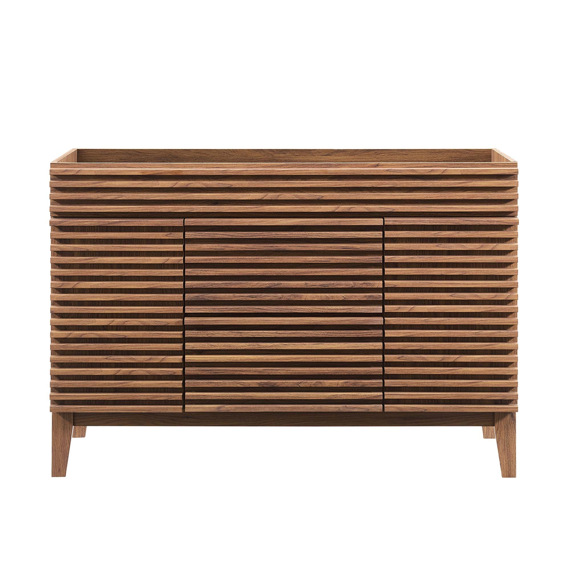 Render 48" Single Sink Compatible (not included) Bathroom Vanity Cabinet, Walnut