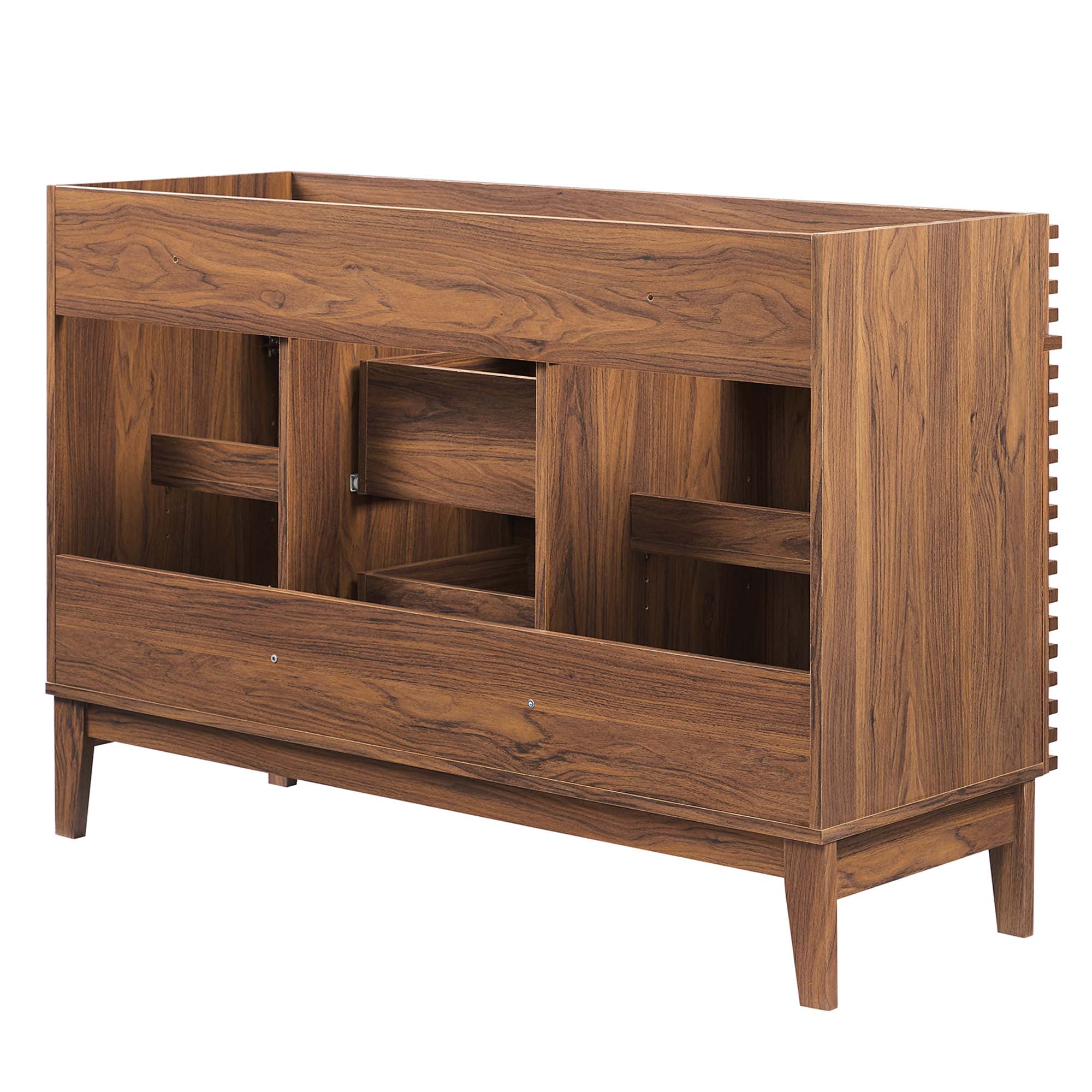 Render 48" Double Sink Compatible (Not Included) Bathroom Vanity Cabinet, Walnut