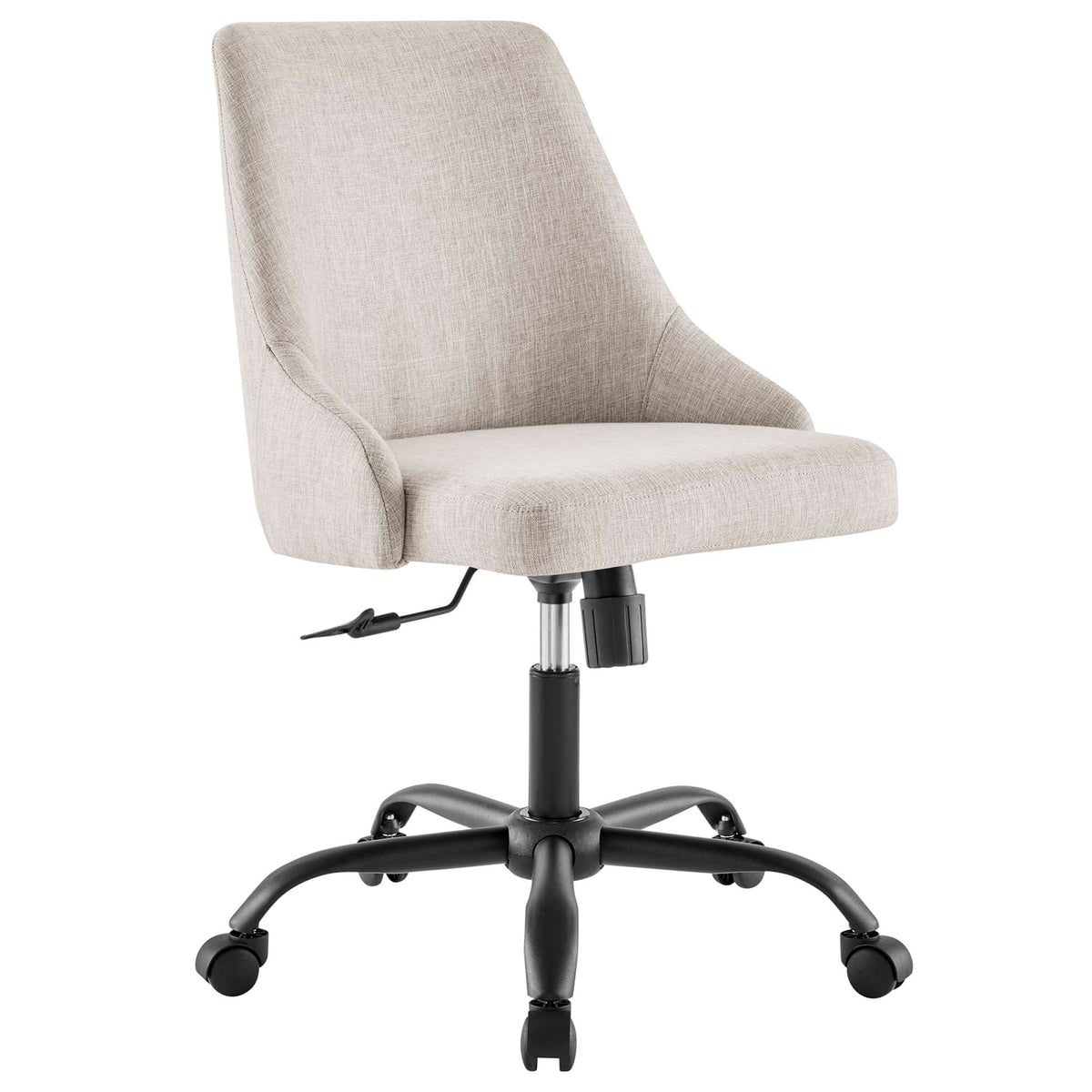 Designate Swivel Upholstered Office Chair, Black Beige