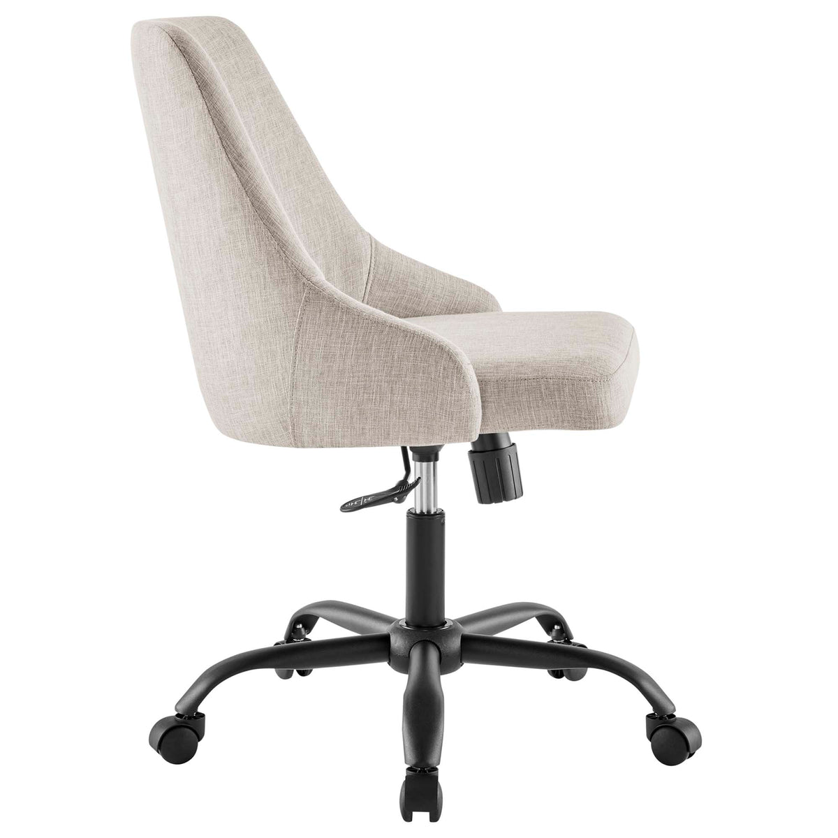 Designate Swivel Upholstered Office Chair, Black Beige
