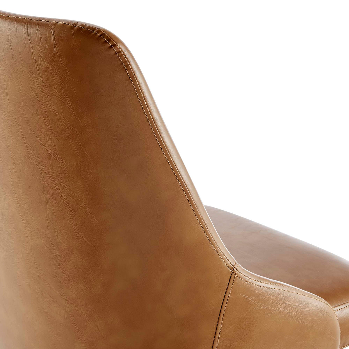 Designate Swivel Vegan Leather Office Chair, Black Tan