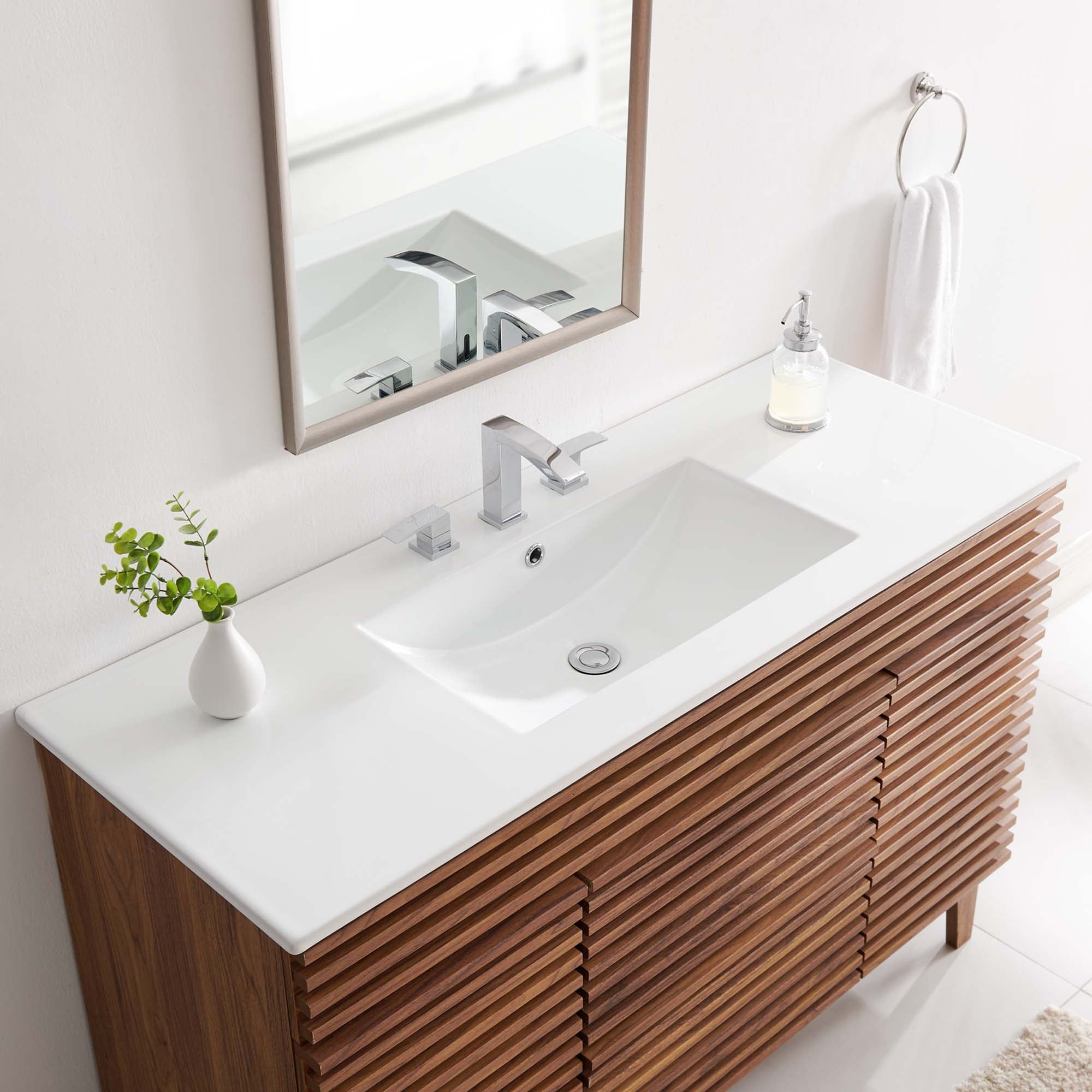 Cayman 48" Single Basin Bathroom Sink, White