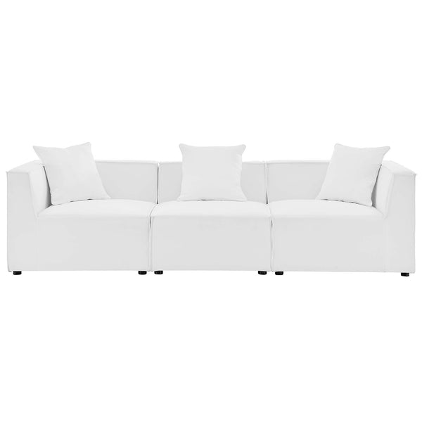 Saybrook 3-Piece Outdoor Patio Upholstered Sectional Sofa, White