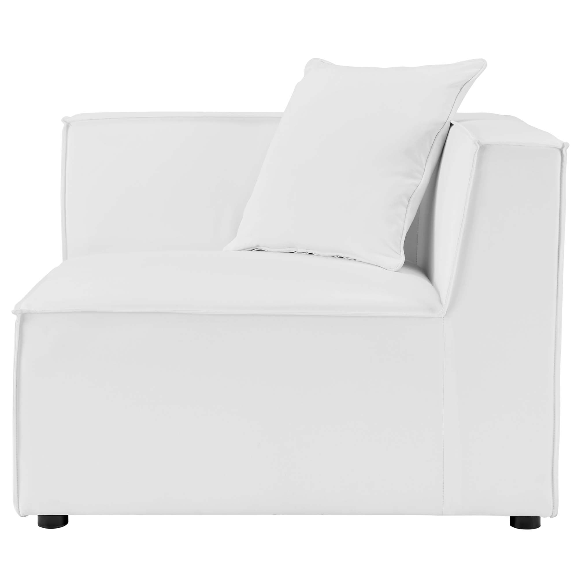 Saybrook 4-Piece Outdoor Patio Upholstered Sectional Sofa, White
