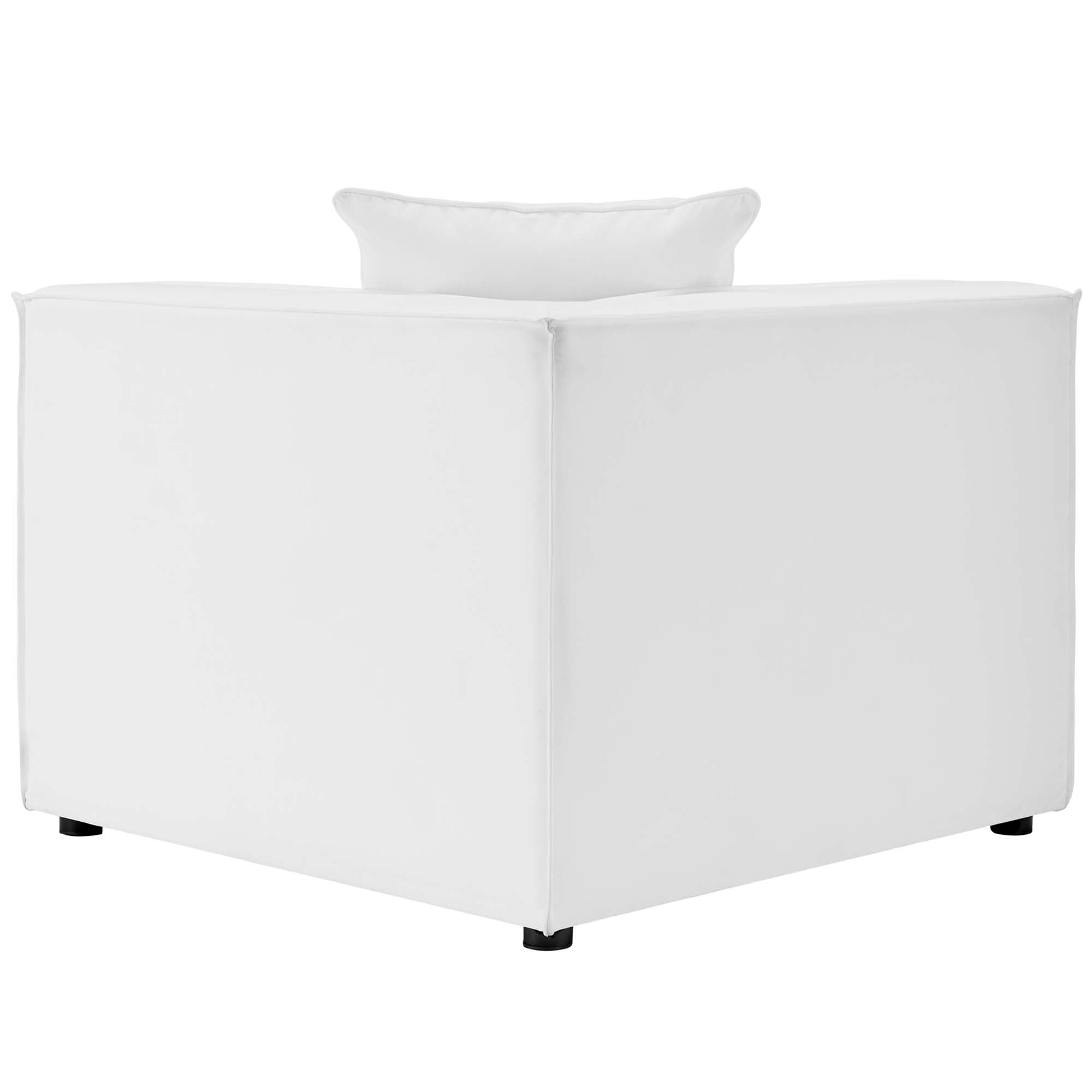 Saybrook 4-Piece Outdoor Patio Upholstered Sectional Sofa, White