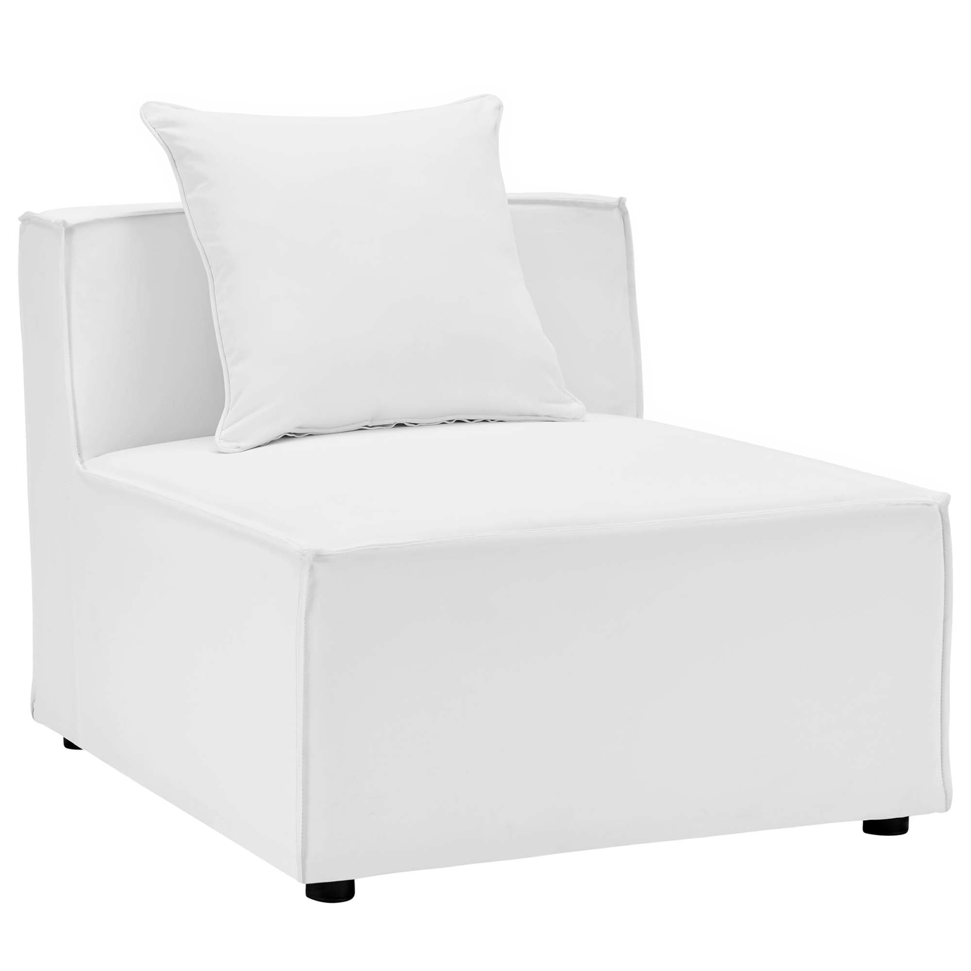 Saybrook 4-Piece Outdoor Patio Upholstered Sectional Sofa, White
