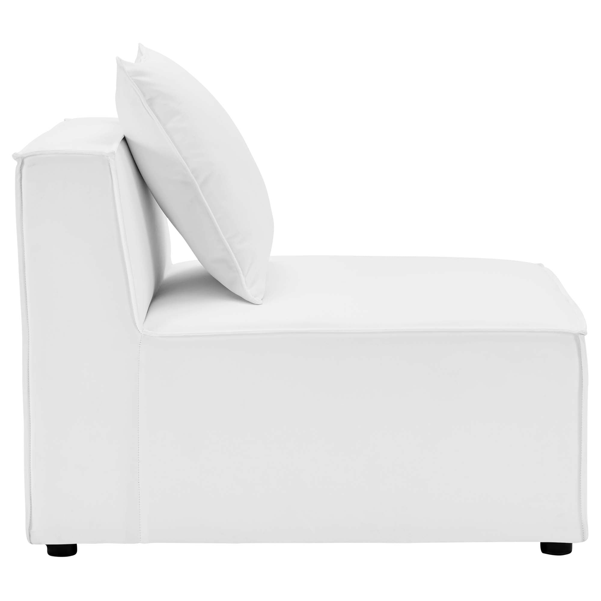 Saybrook 4-Piece Outdoor Patio Upholstered Sectional Sofa, White