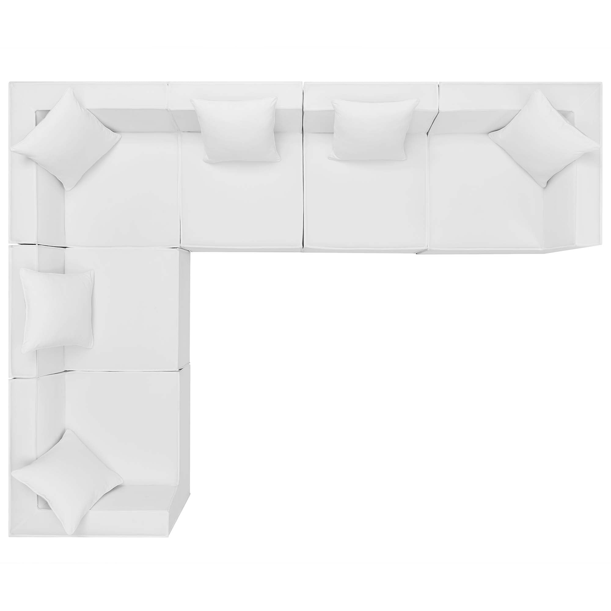 Saybrook 6-Piece Outdoor Patio Upholstered Sectional Sofa, White