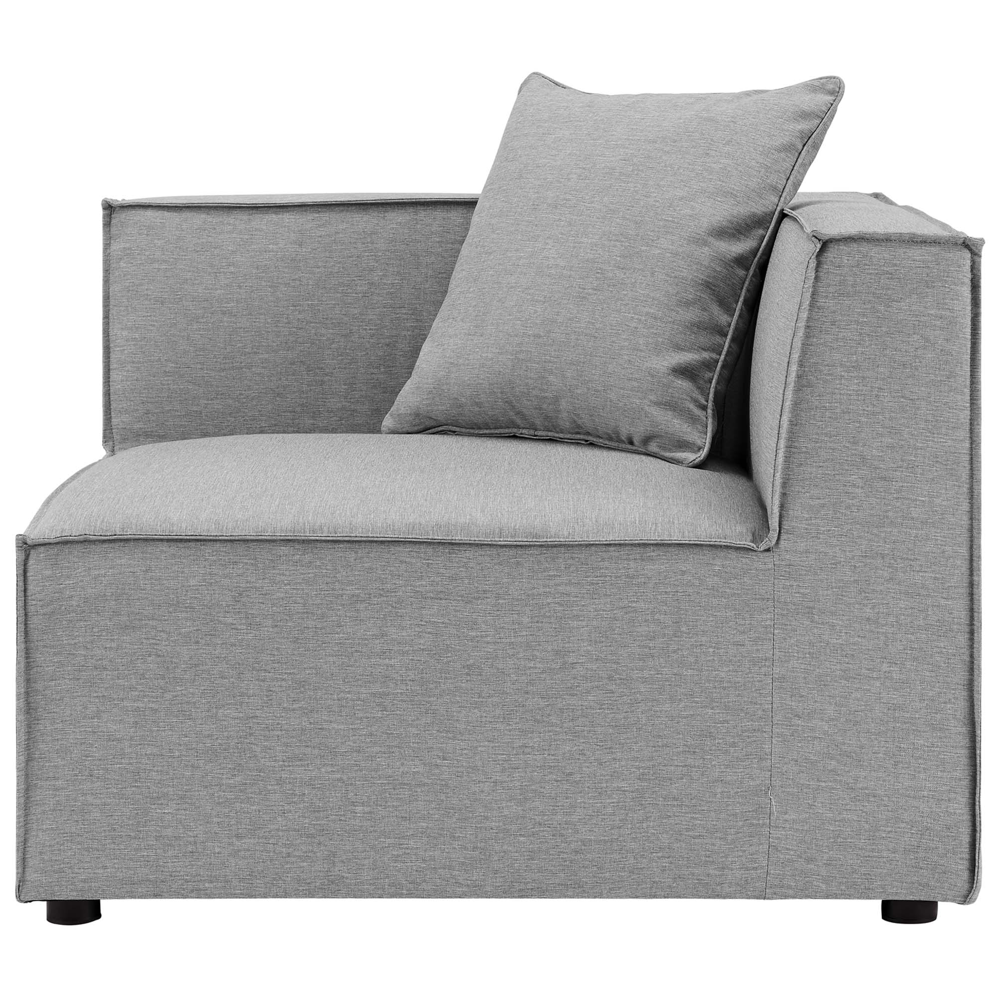 Saybrook 7-Piece Outdoor Patio Upholstered Sectional Sofa, Gray