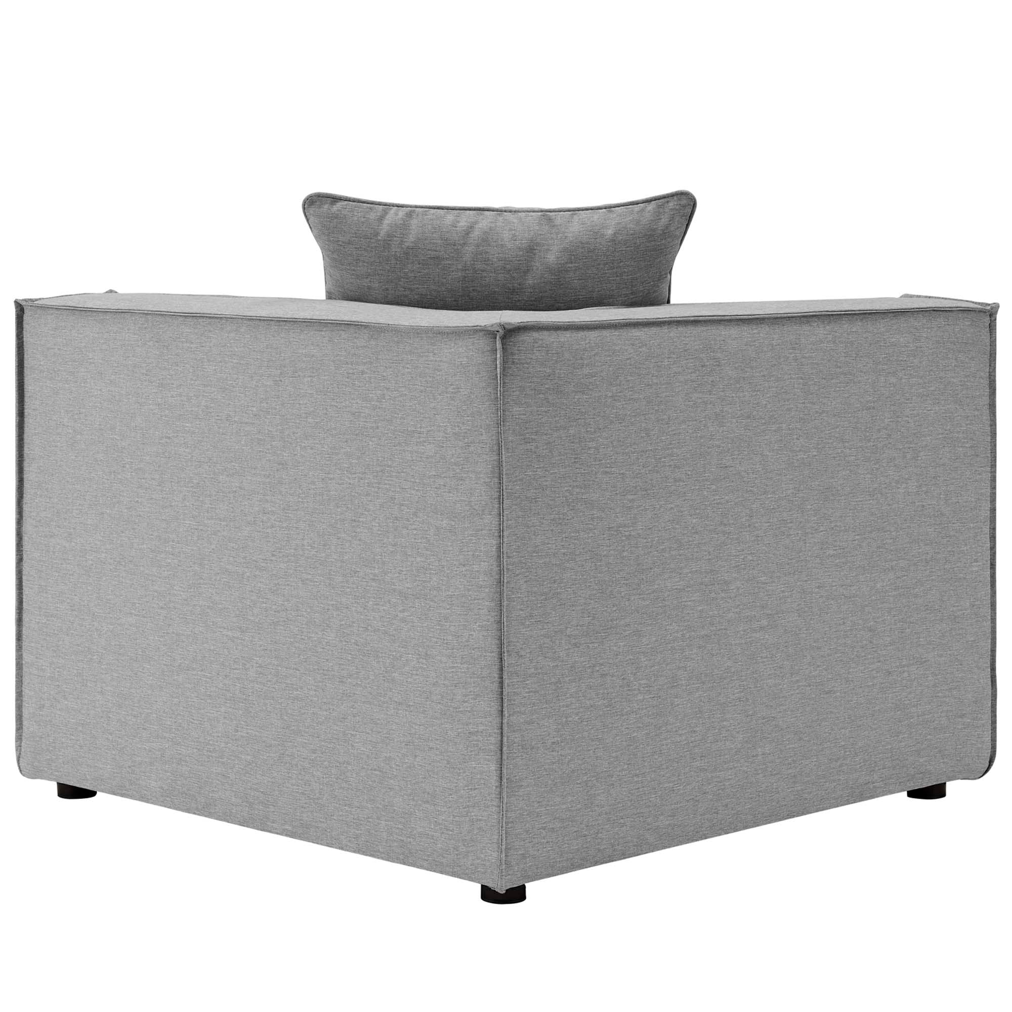Saybrook 7-Piece Outdoor Patio Upholstered Sectional Sofa, Gray