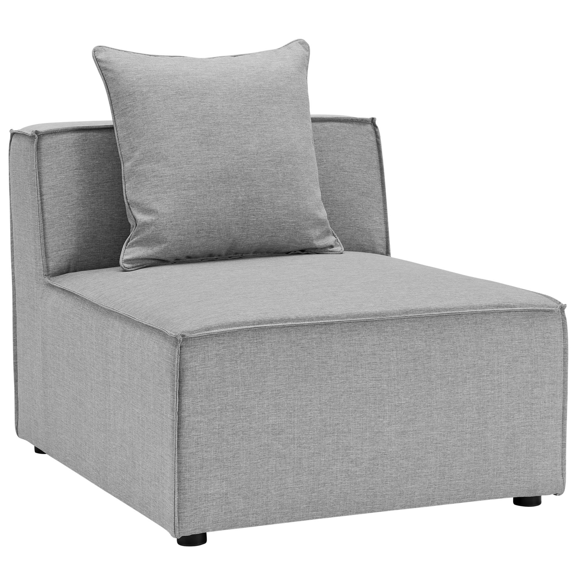 Saybrook 7-Piece Outdoor Patio Upholstered Sectional Sofa, Gray