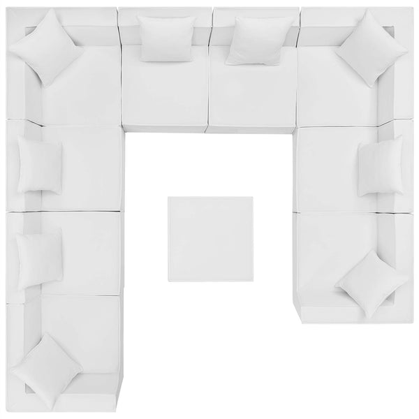 Saybrook 10-Piece Outdoor Patio Upholstered Sectional Sofa, White