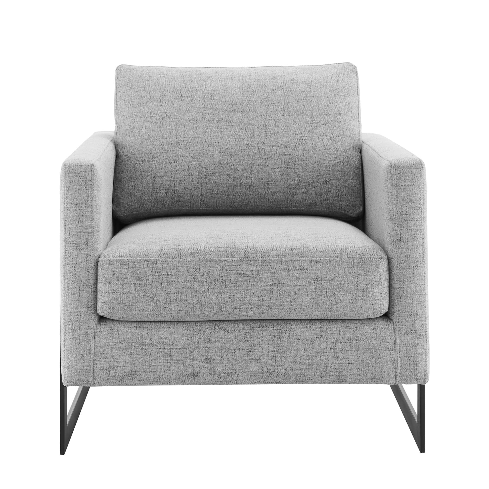 Posse Upholstered Fabric Accent Chair, Black Light Gray