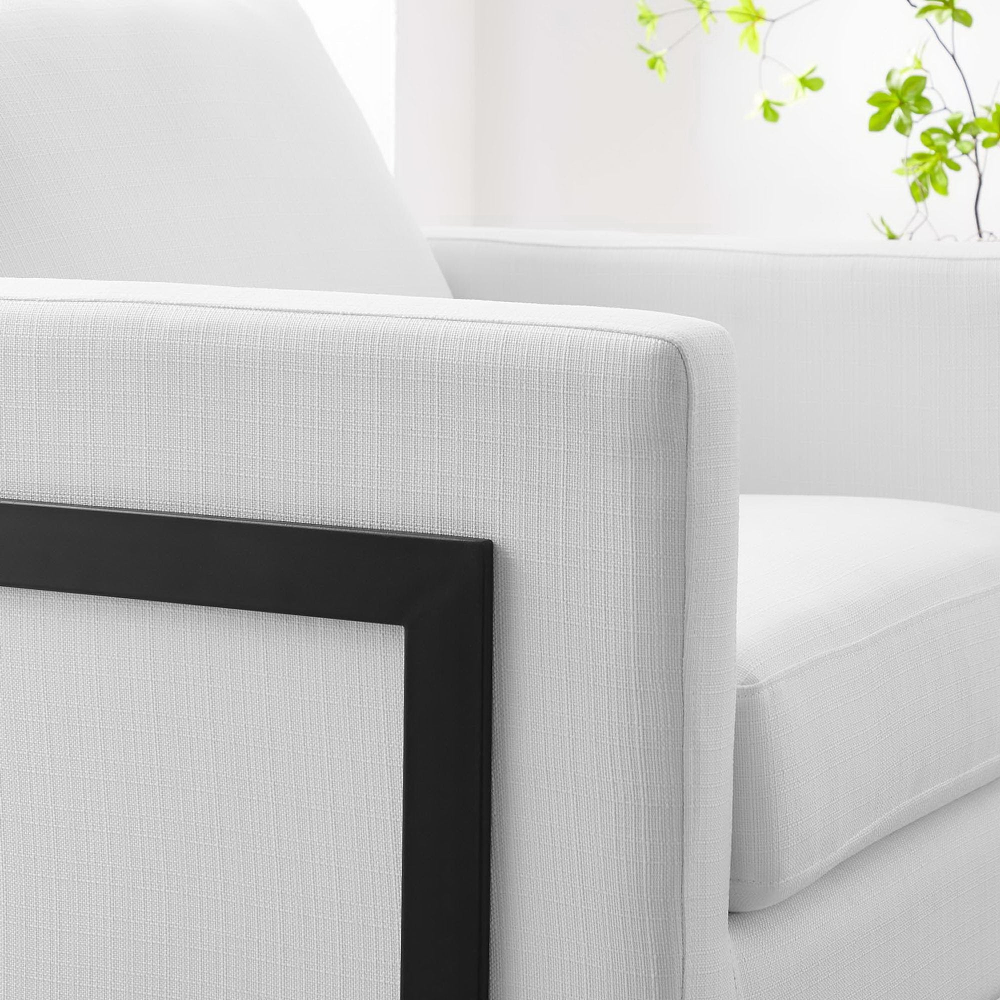 Posse Upholstered Fabric Accent Chair, Black White