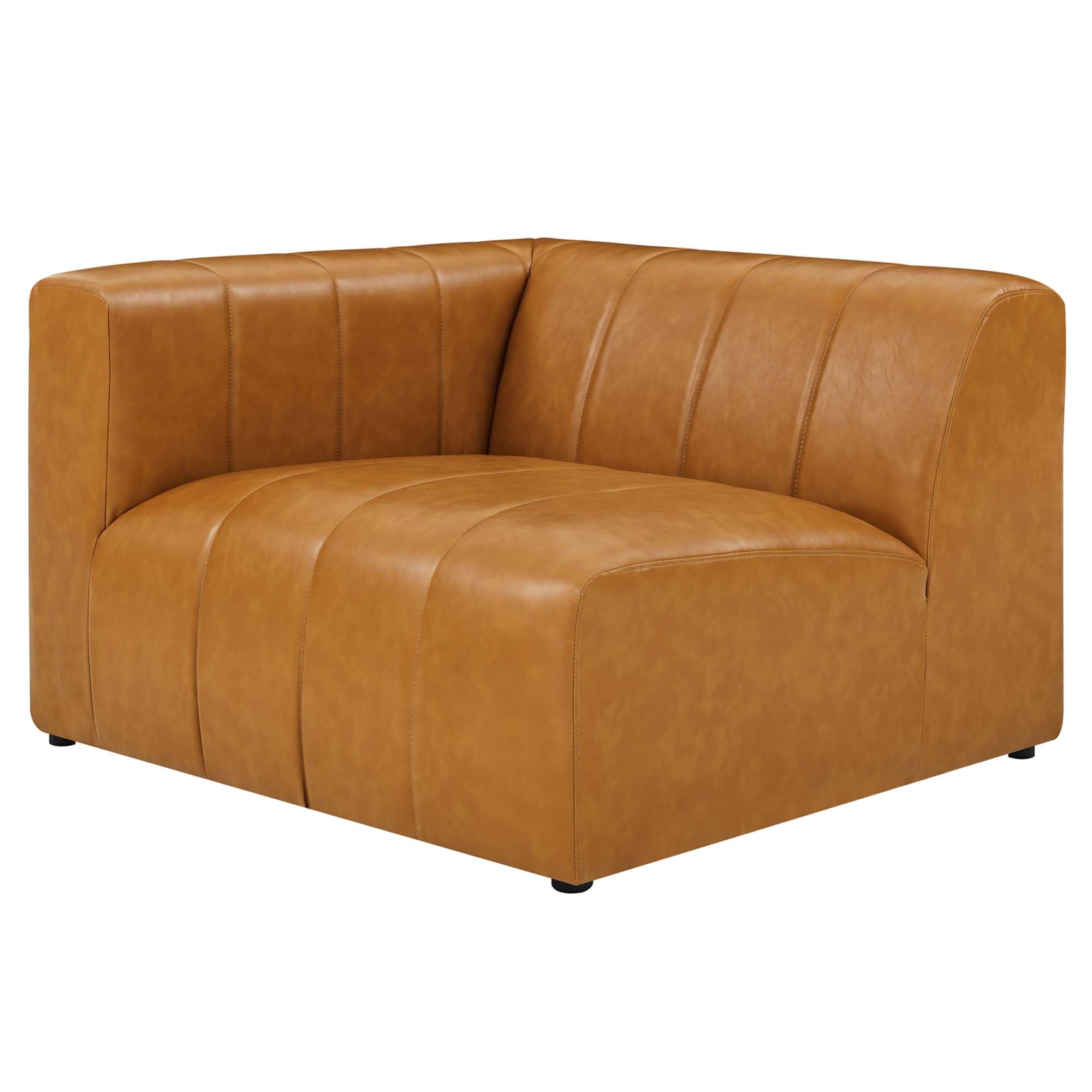 Bartlett Vegan Leather Left-Arm Chair, Tan