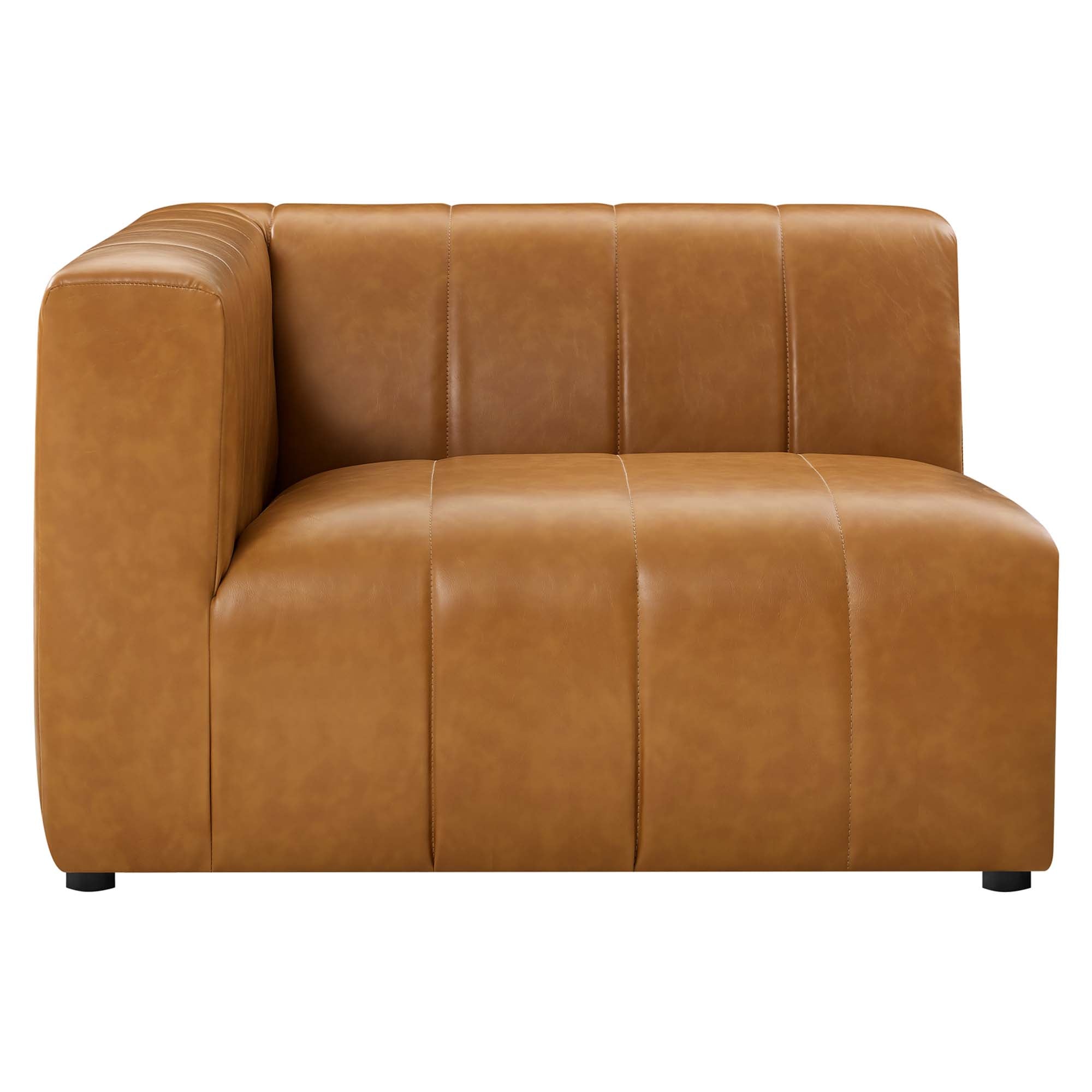 Bartlett Vegan Leather Left-Arm Chair, Tan