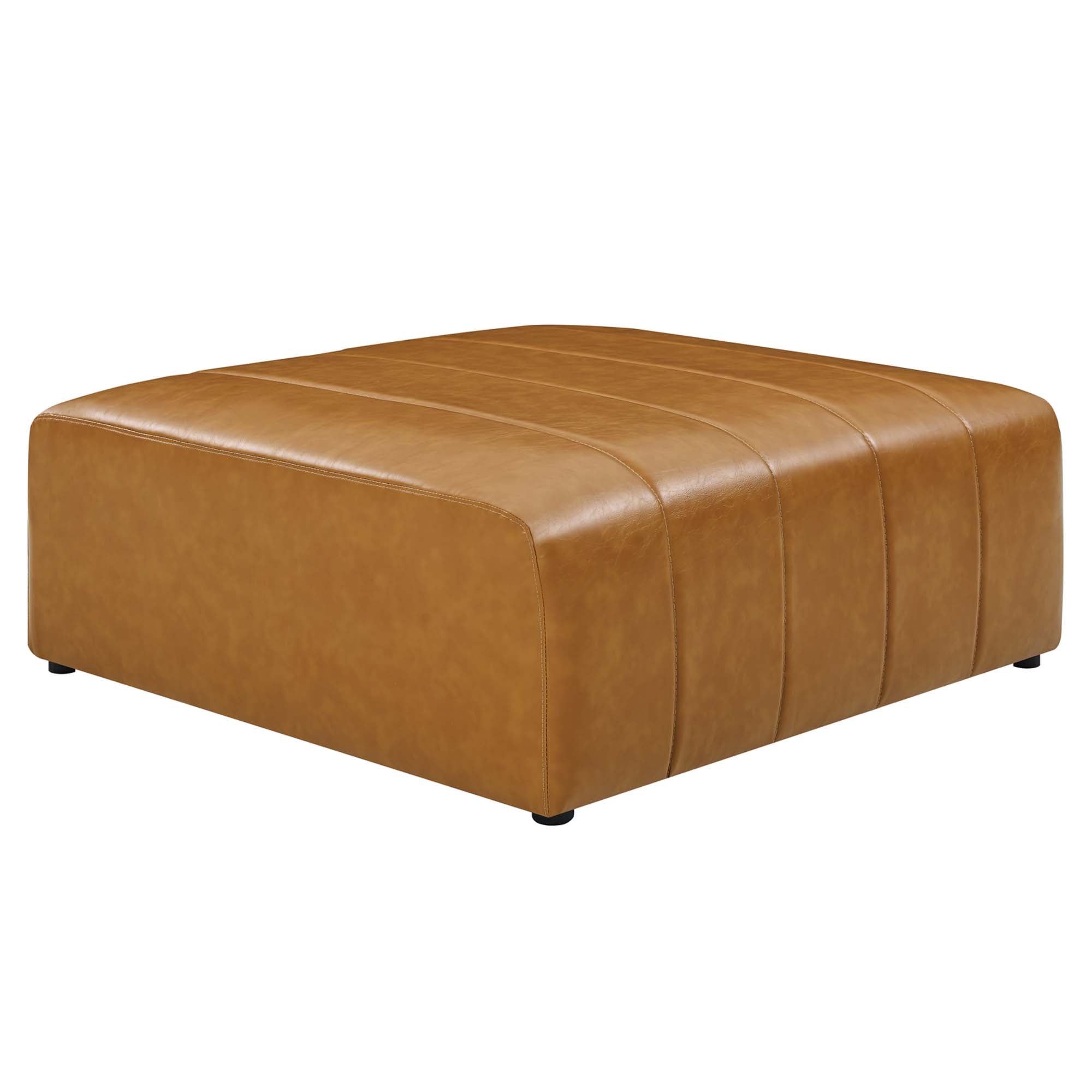 Bartlett Vegan Leather Ottoman, Tan